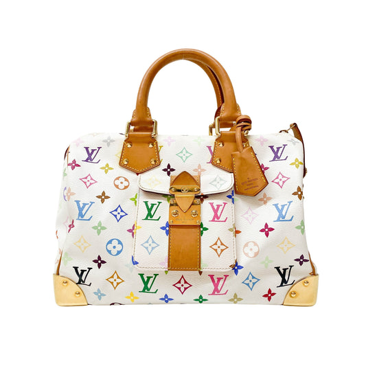 Monogram White Coated Canvas 30 Hand Bag