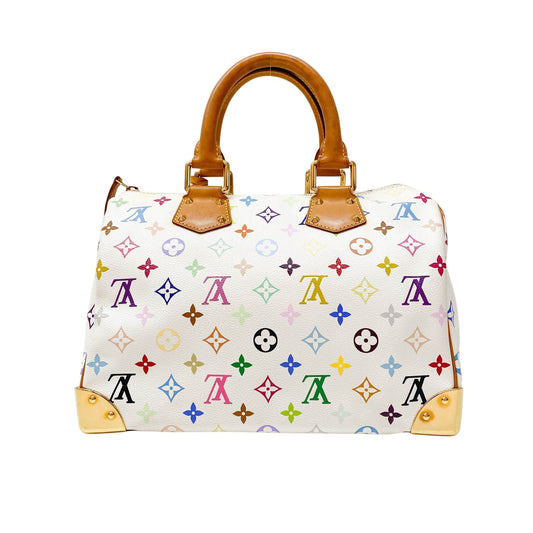 Monogram White Coated Canvas 30 Hand Bag
