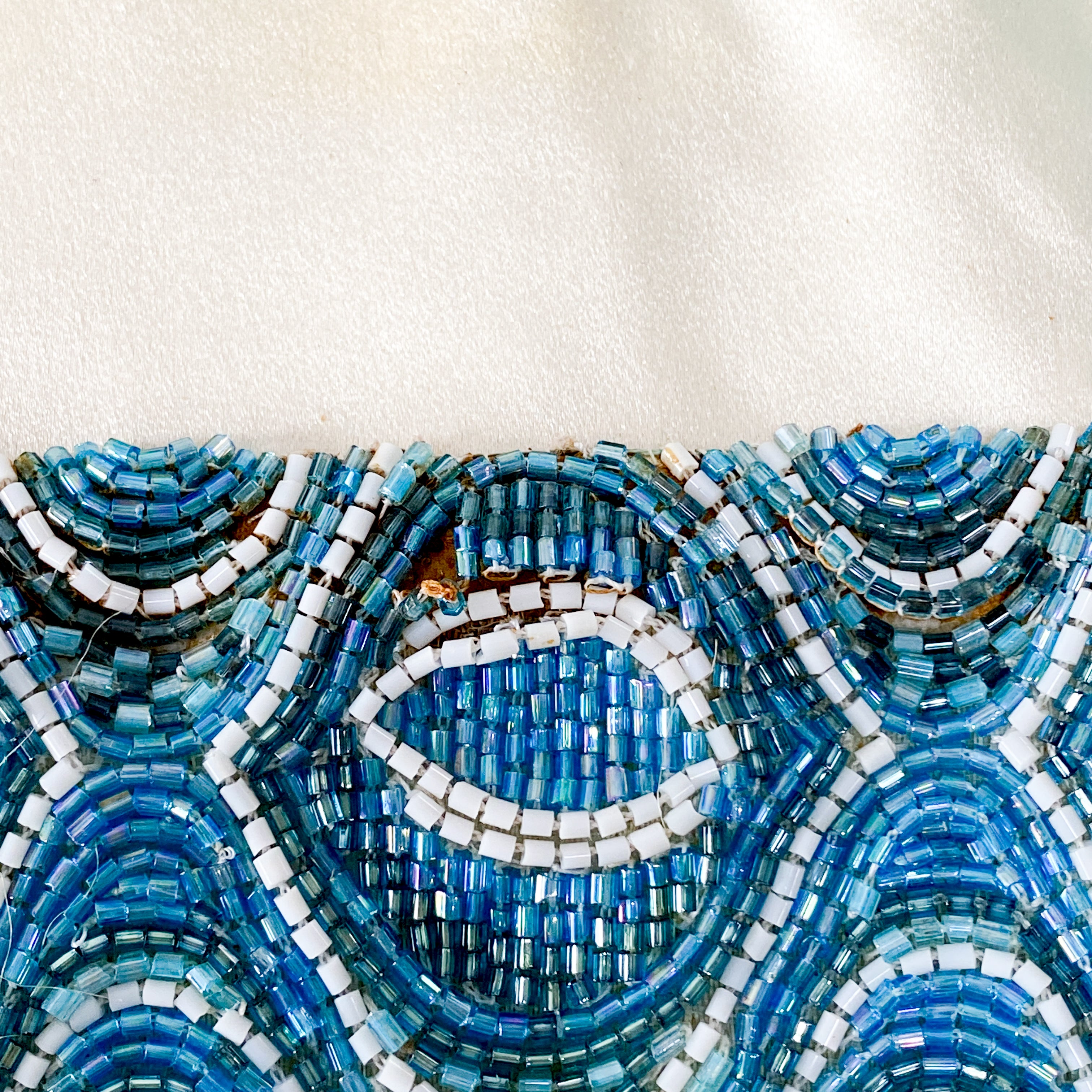 Baguette Light Blue Embroidered Beads Shoulder Bag