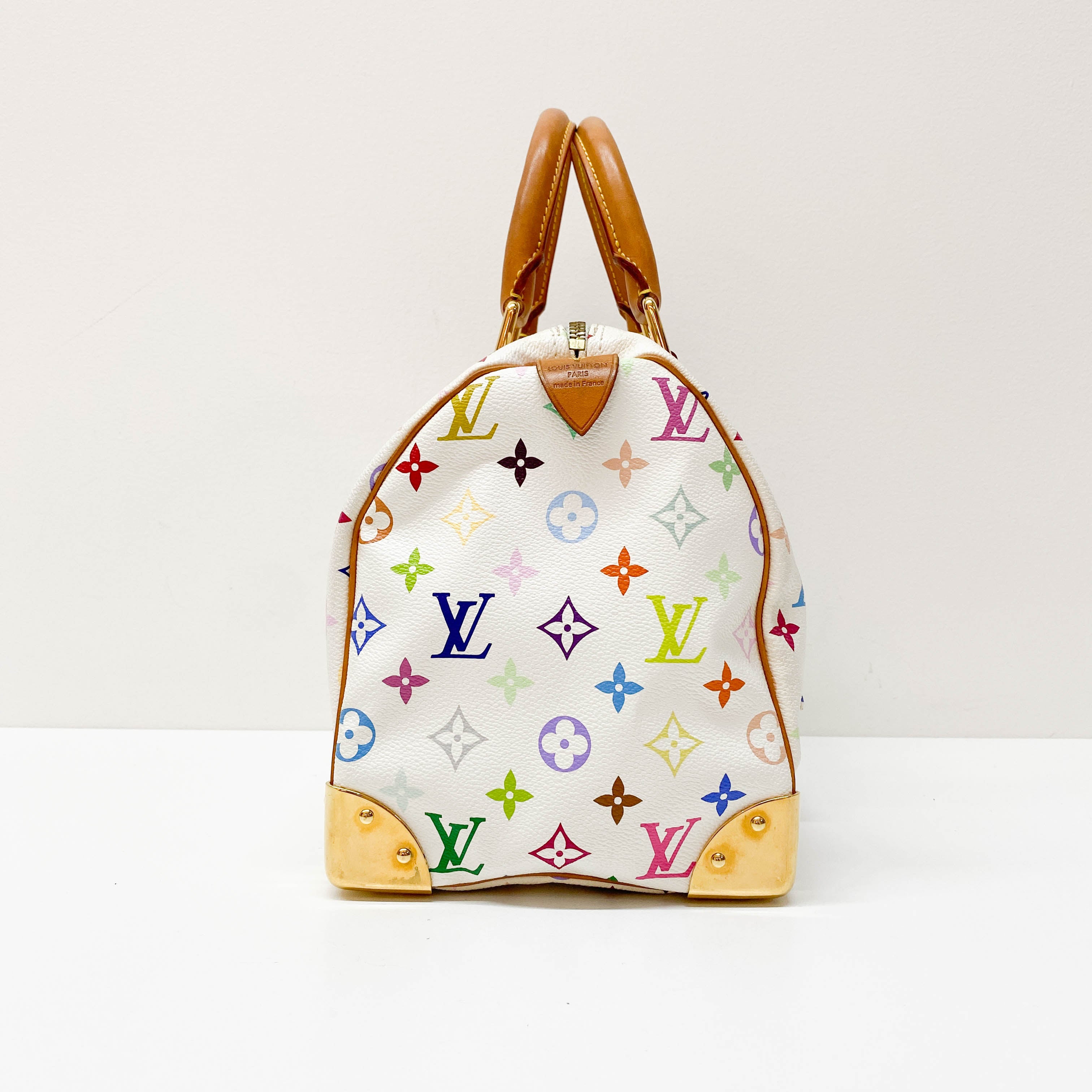 Monogram White Coated Canvas 30 Hand Bag