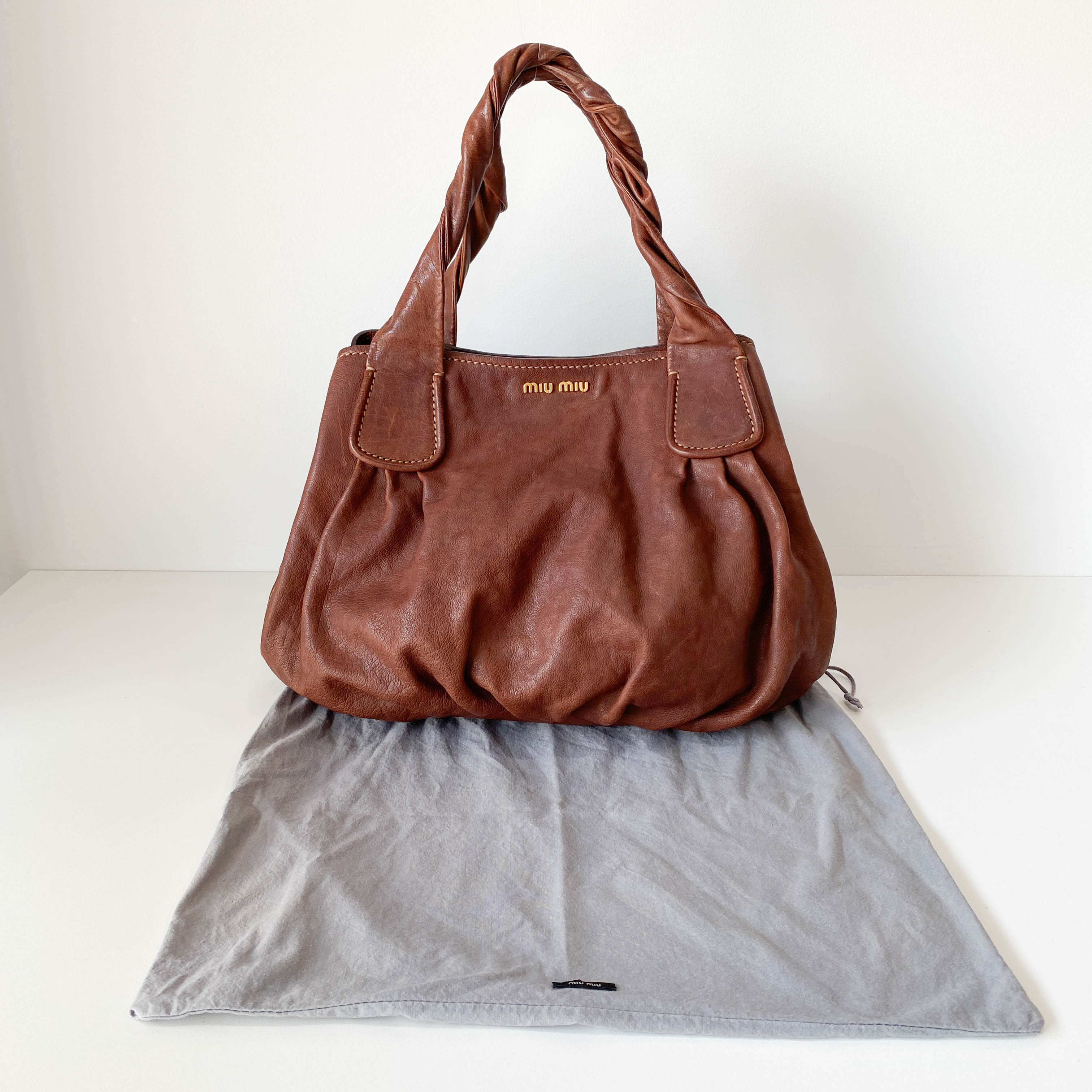 Vintage Brown Leather Tote Bag