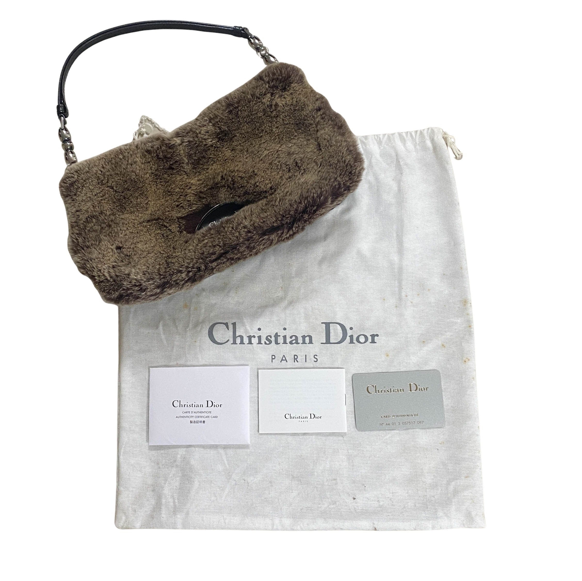 Malice Pearl Brown Fur Shoulder Bag