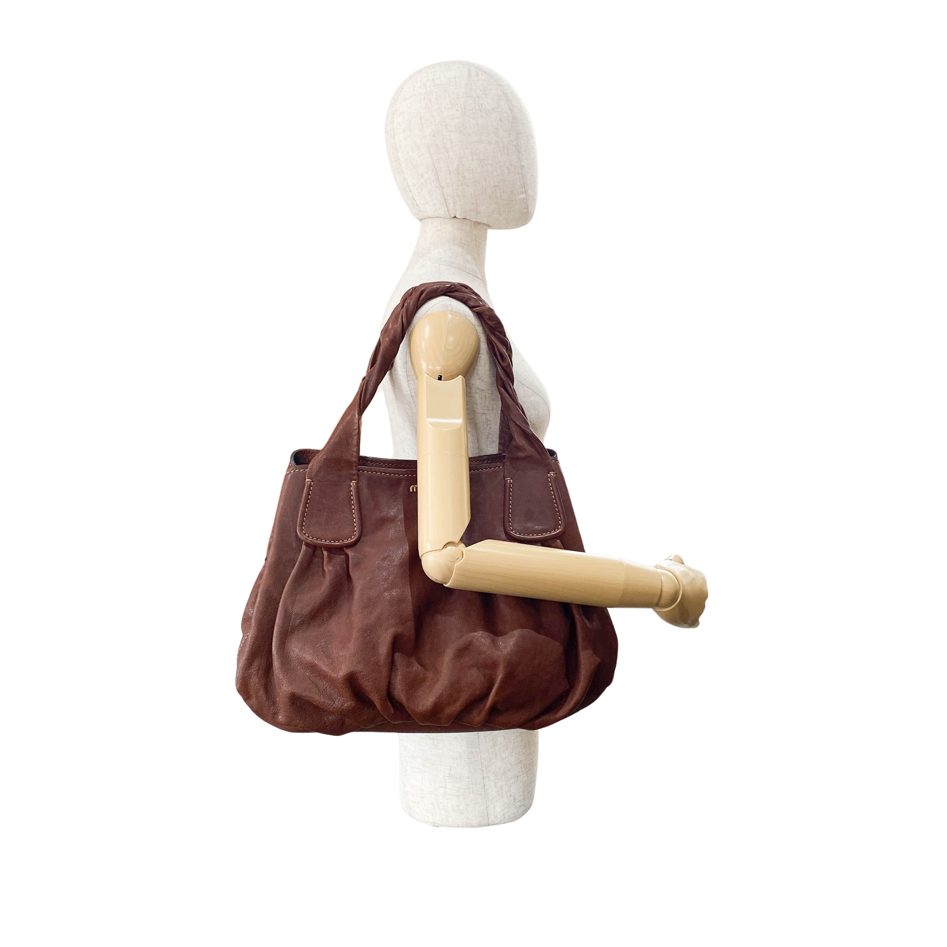 Vintage Brown Leather Tote Bag