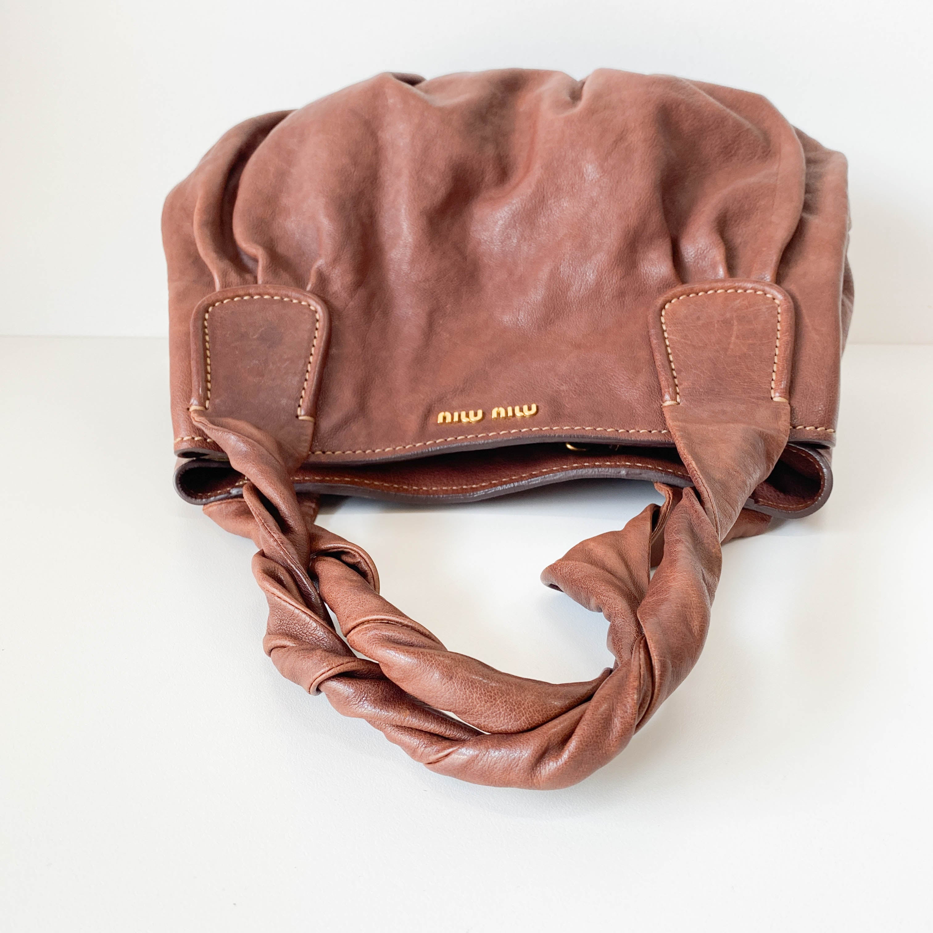 Vintage Brown Leather Tote Bag