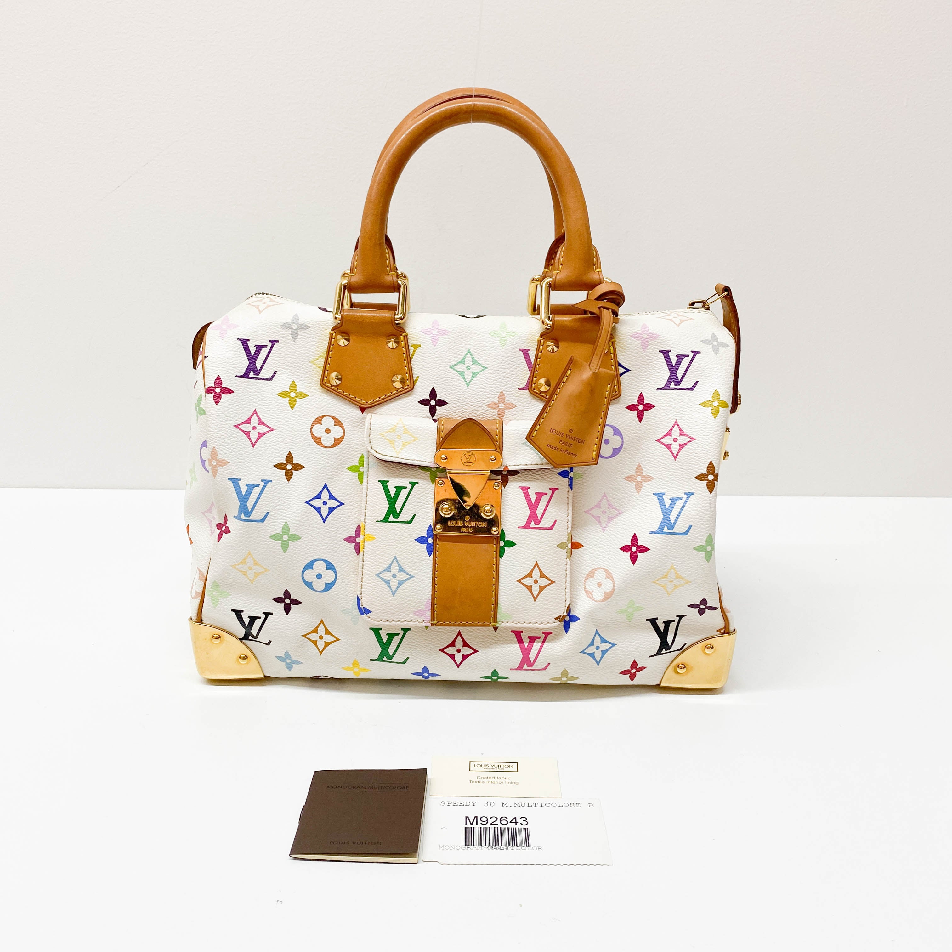 Monogram White Coated Canvas 30 Hand Bag