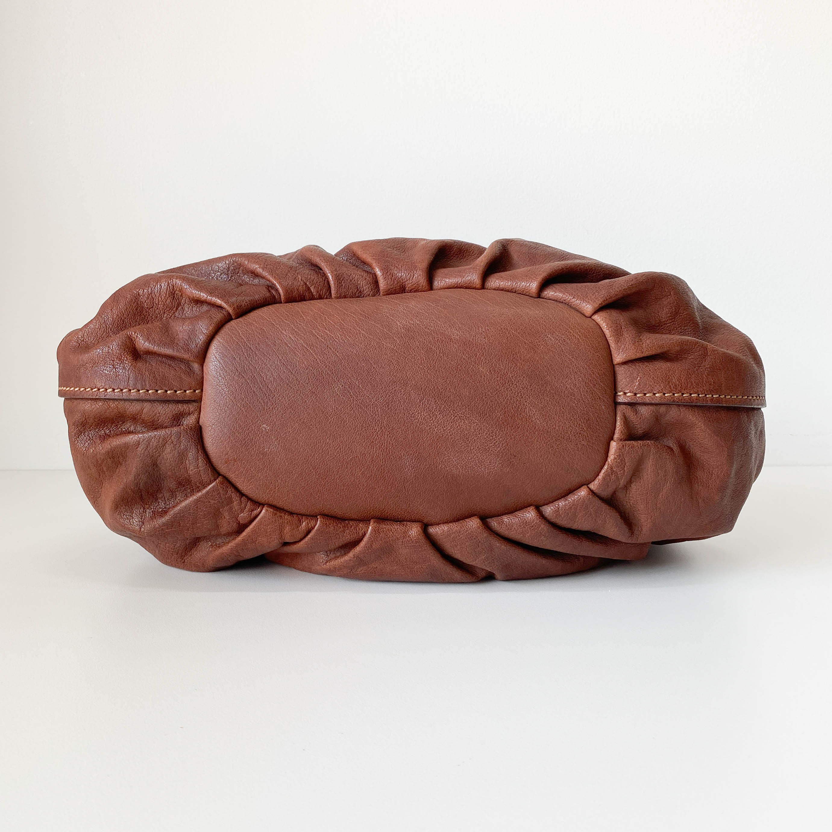 Vintage Brown Leather Tote Bag