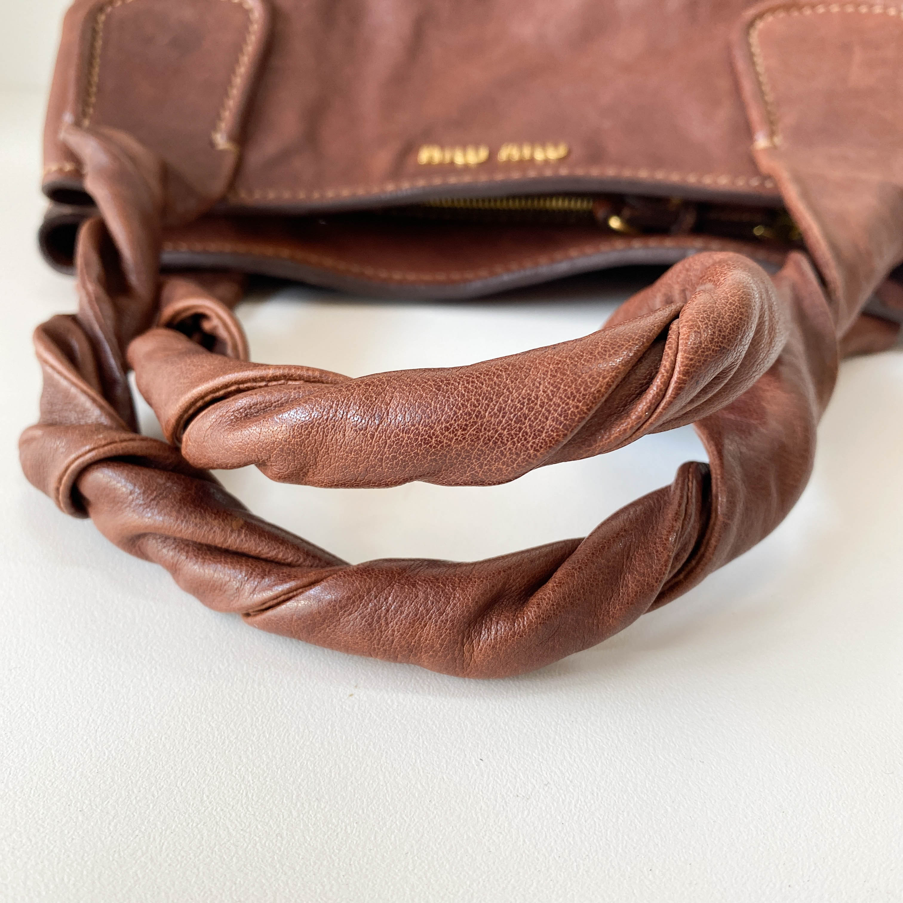 Vintage Brown Leather Tote Bag