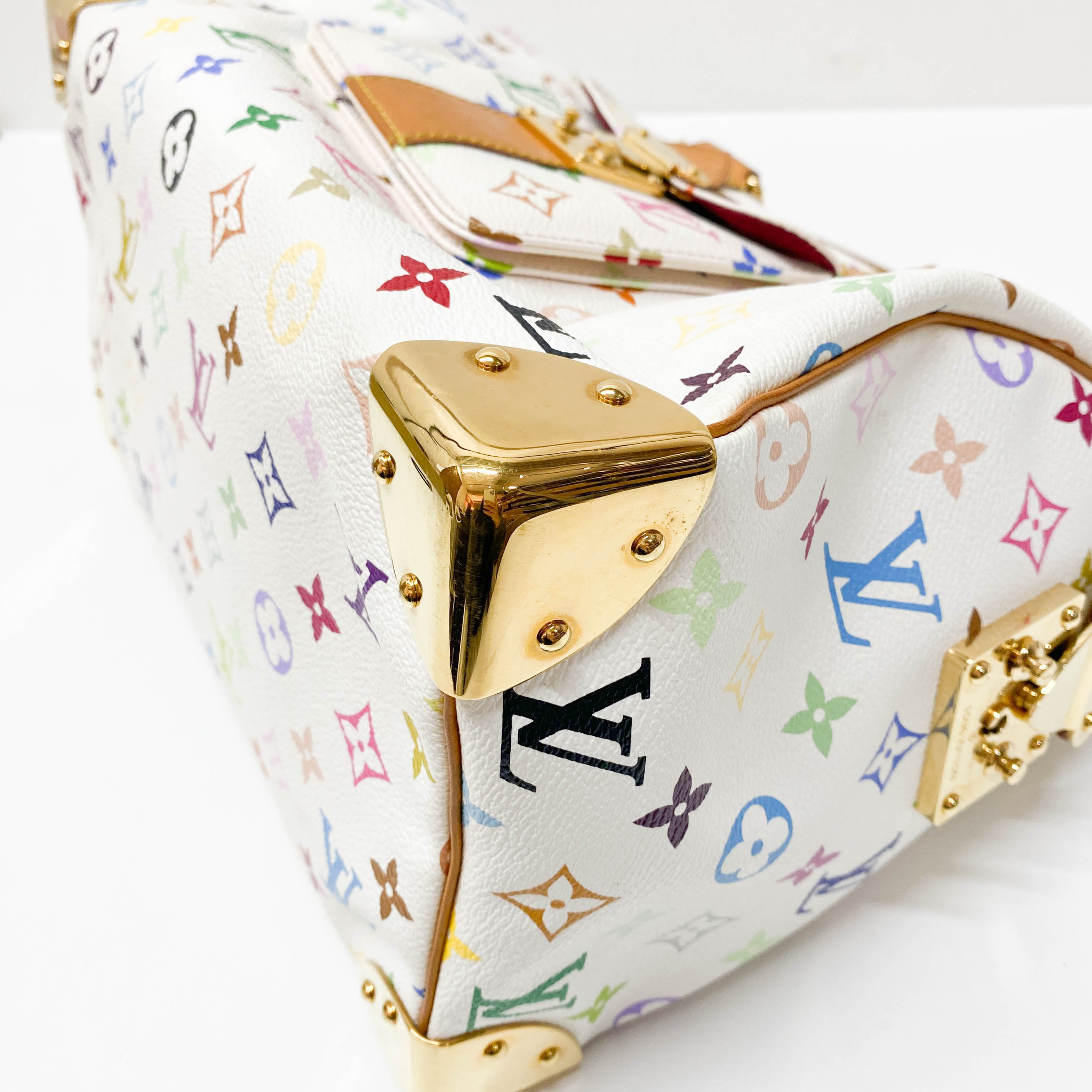 Monogram White Coated Canvas 30 Hand Bag