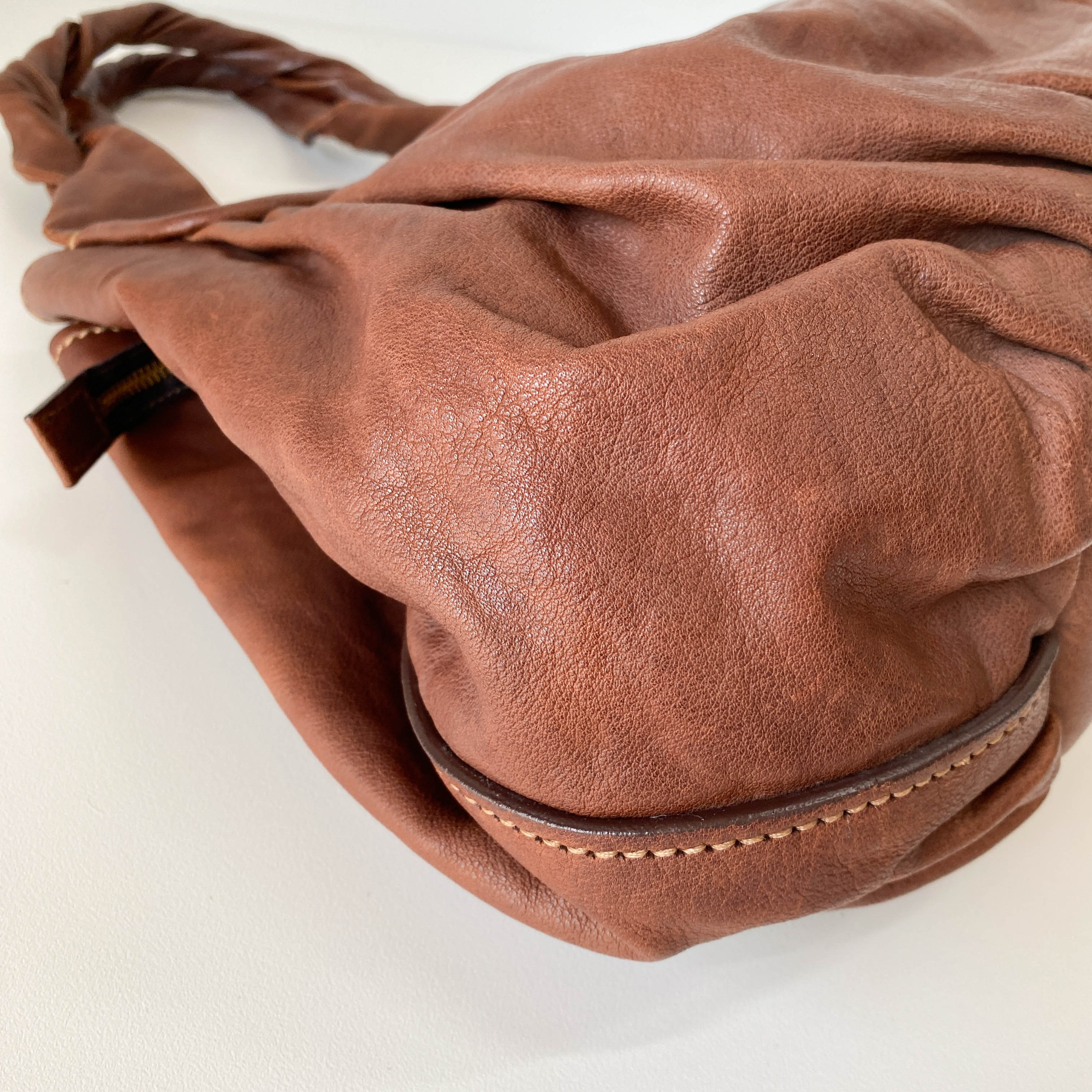 Vintage Brown Leather Tote Bag