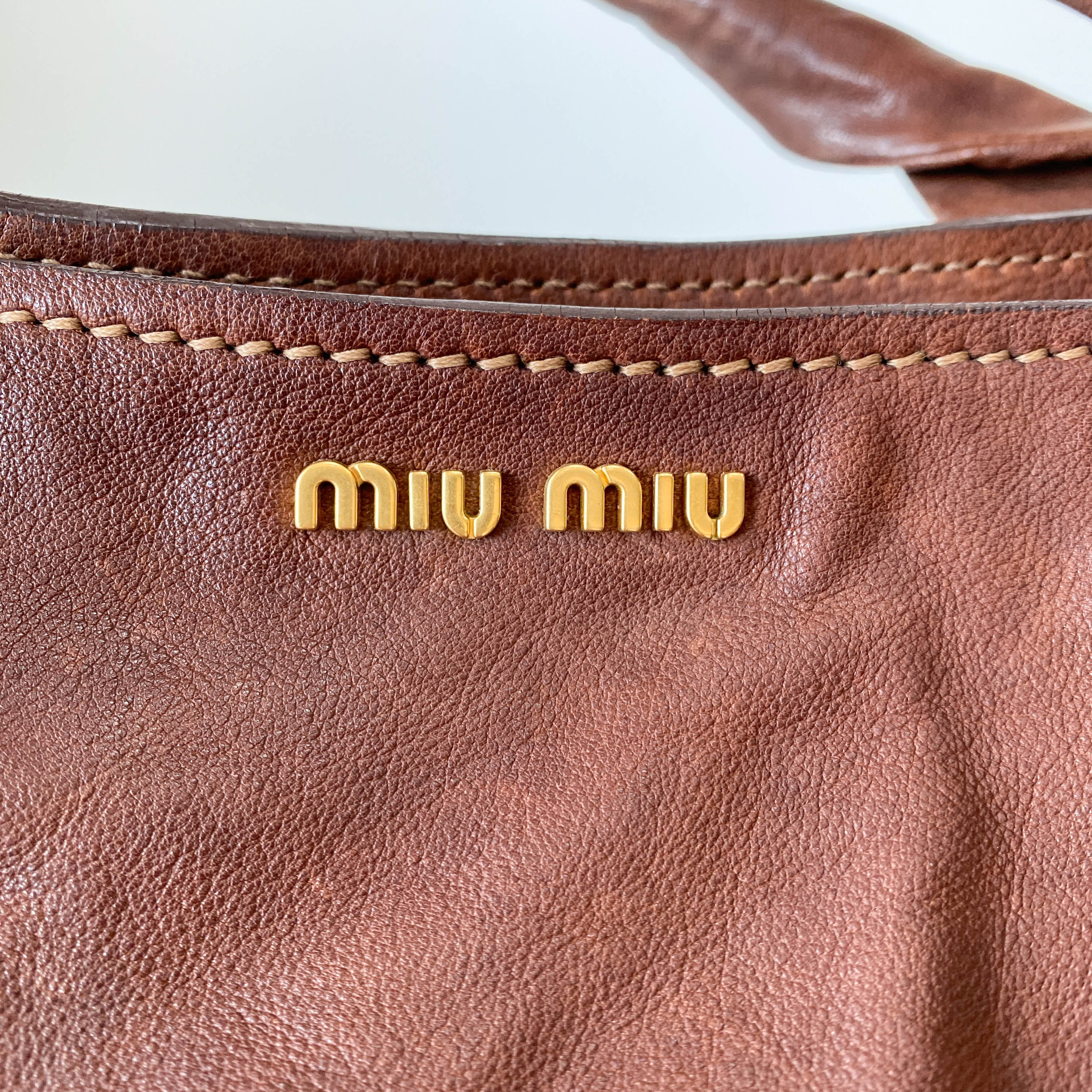 Vintage Brown Leather Tote Bag