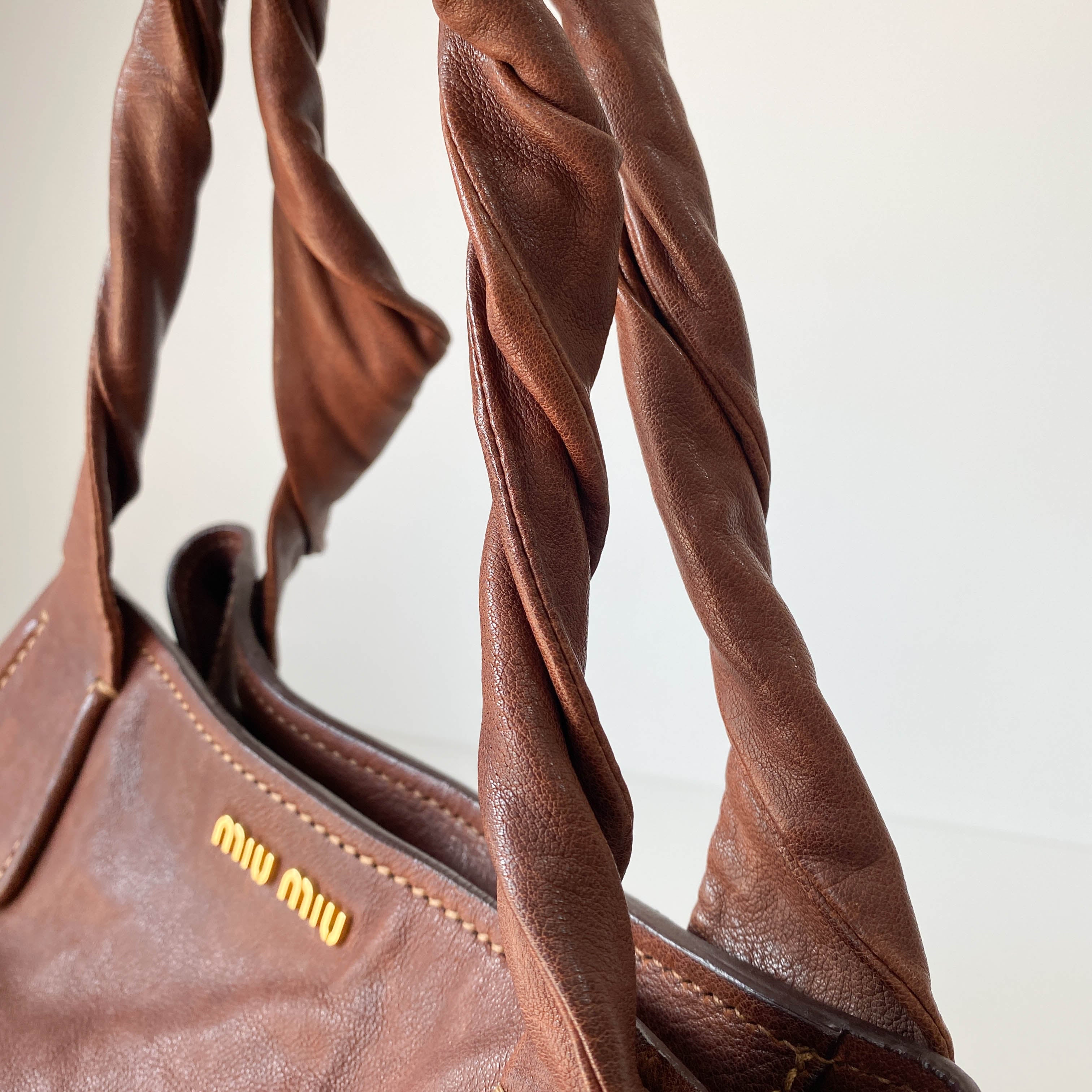 Vintage Brown Leather Tote Bag