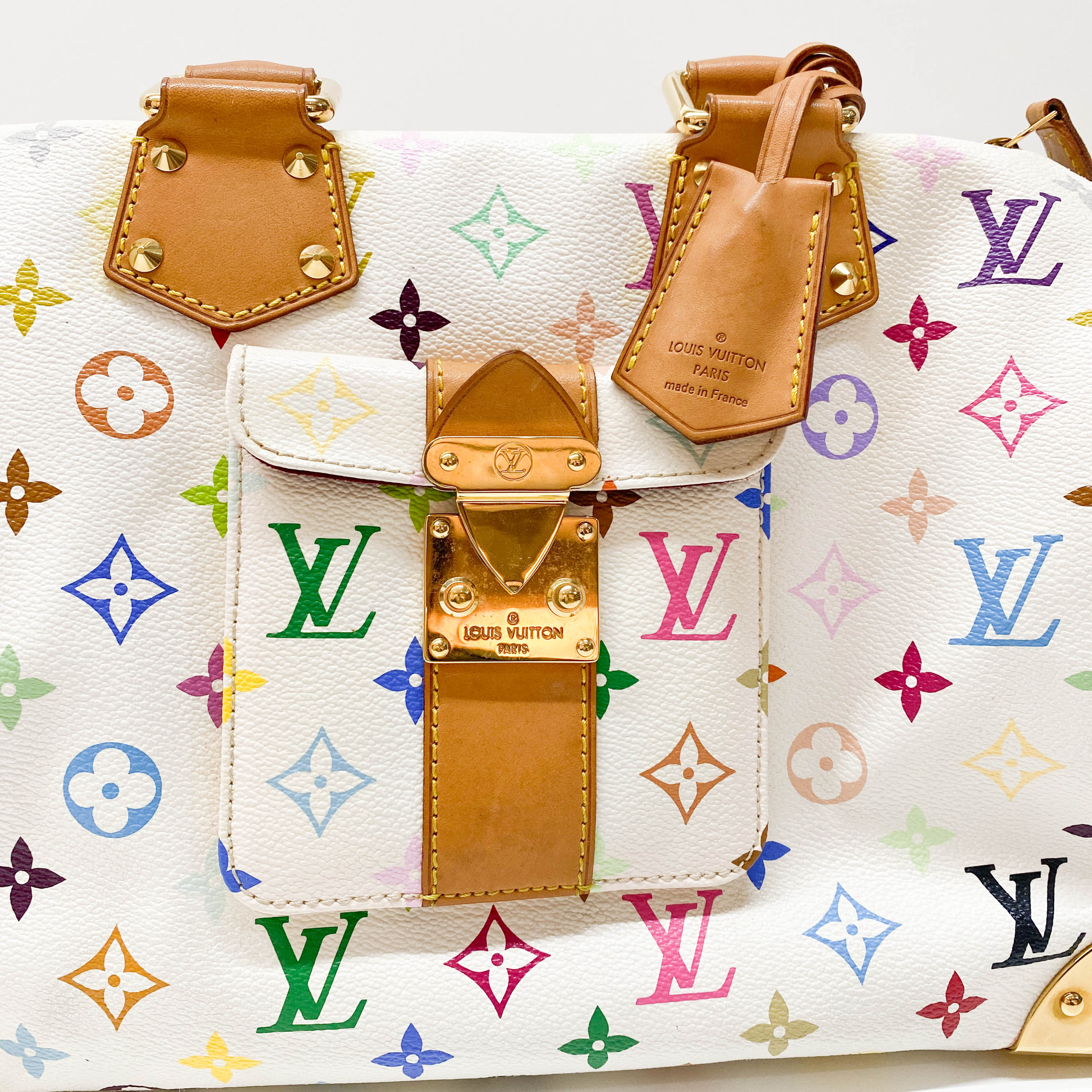 Monogram White Coated Canvas 30 Hand Bag