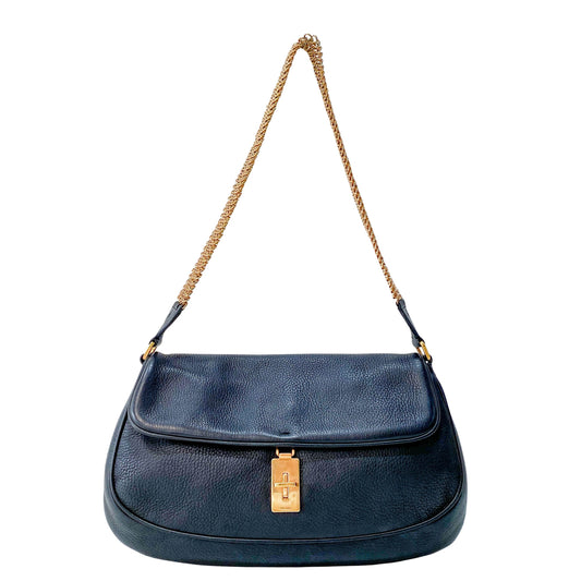 Rose Gold Wide Chain Strap Belt Bag
