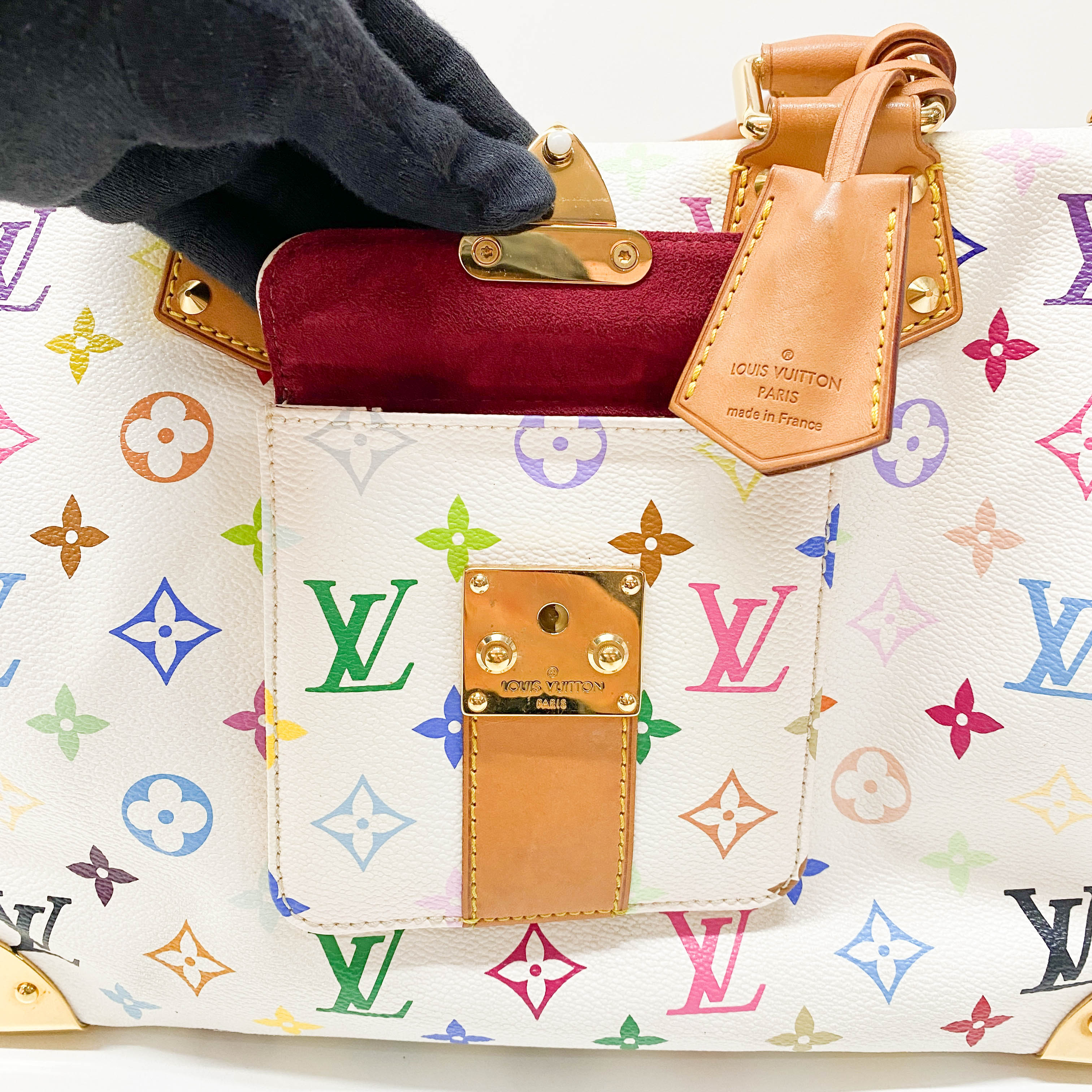 Monogram White Coated Canvas 30 Hand Bag