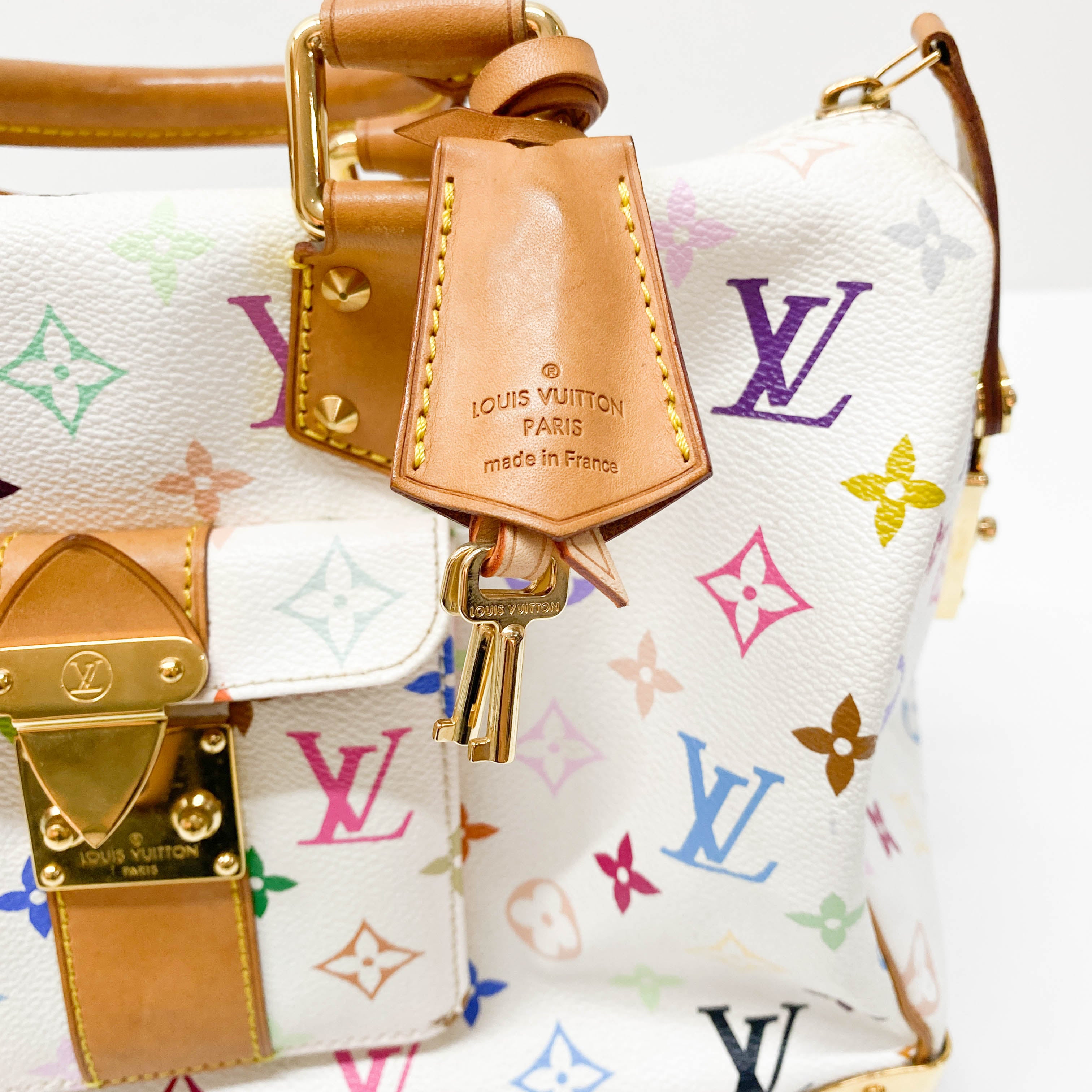 Monogram White Coated Canvas 30 Hand Bag