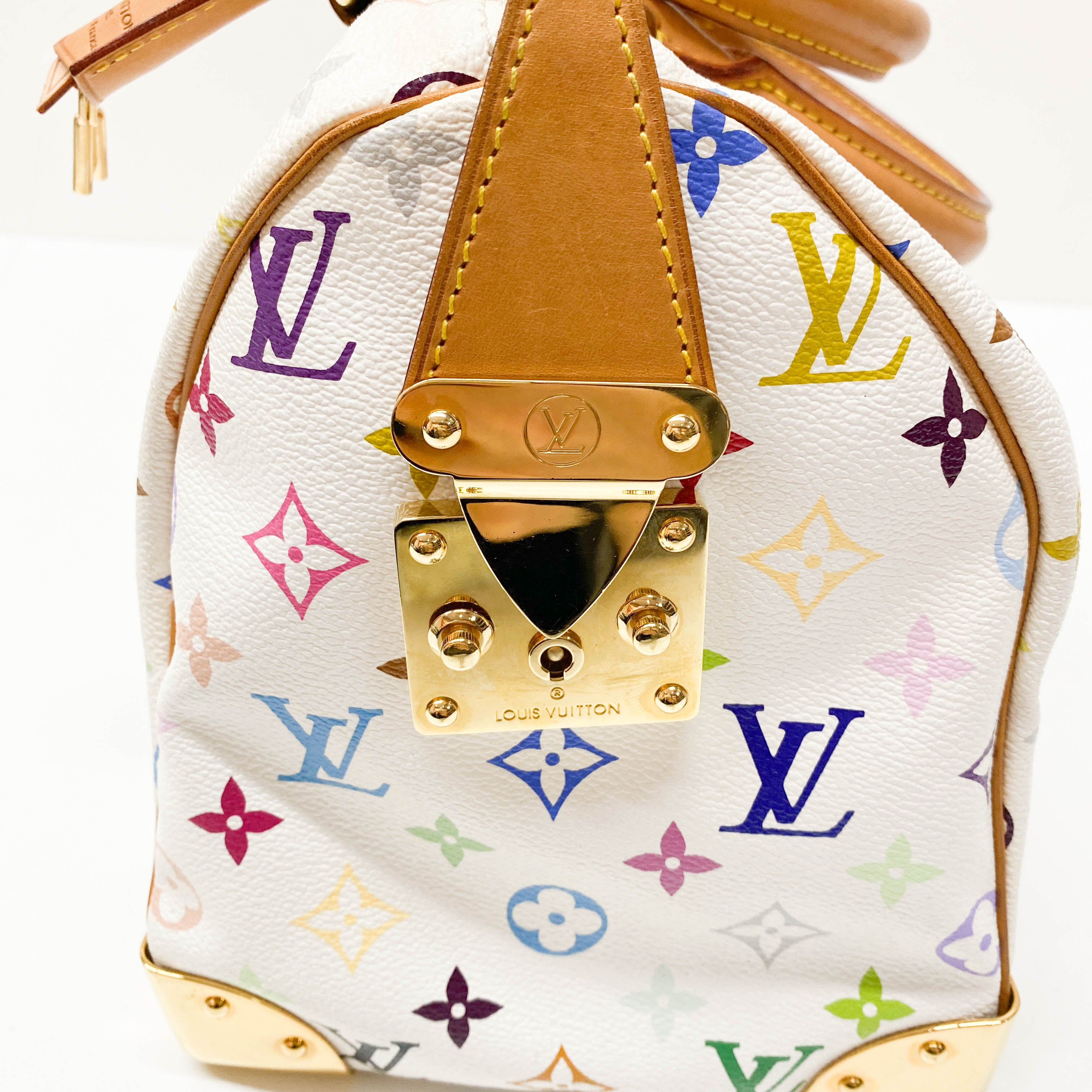 Monogram White Coated Canvas 30 Hand Bag