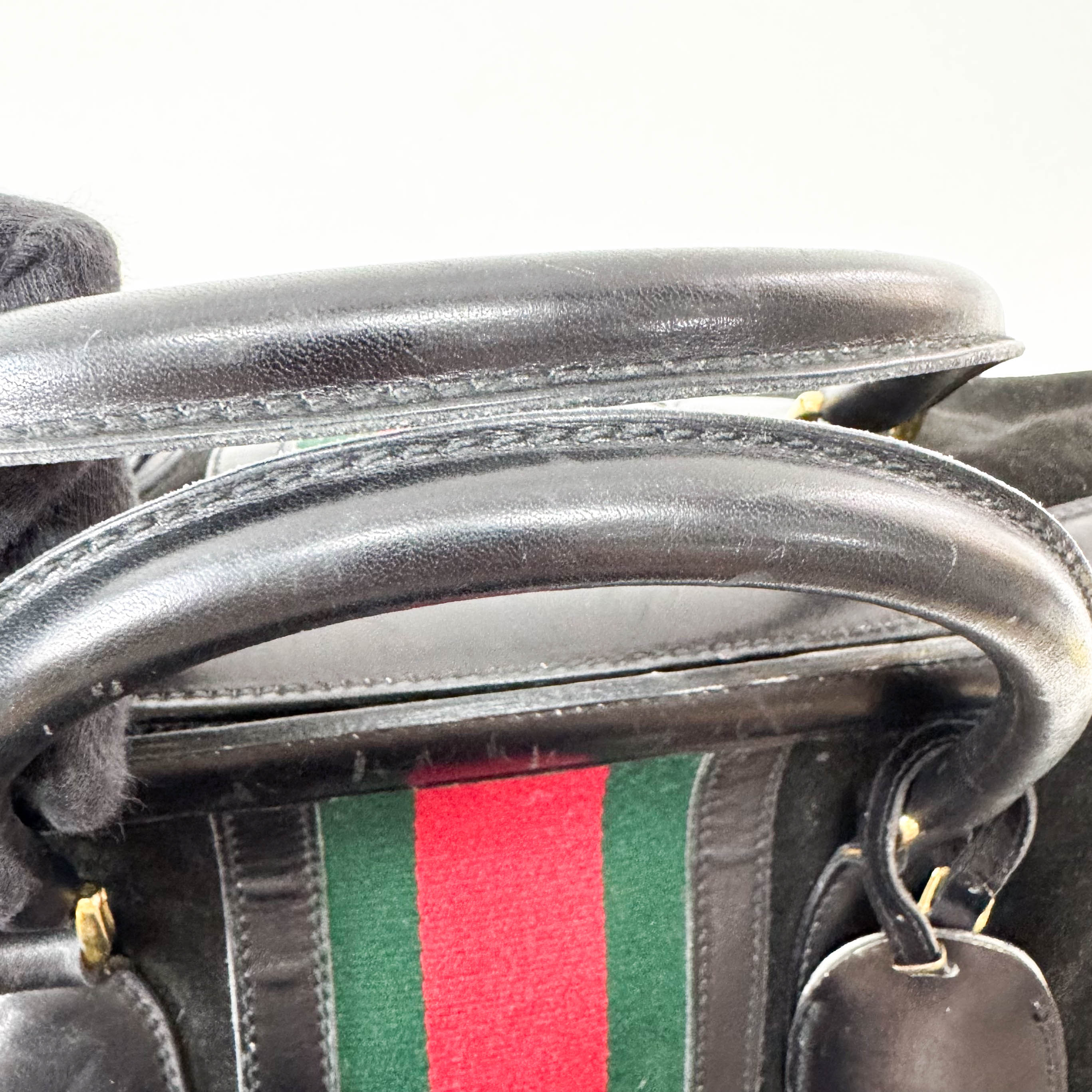 Sherry Black Suede Boston Bag