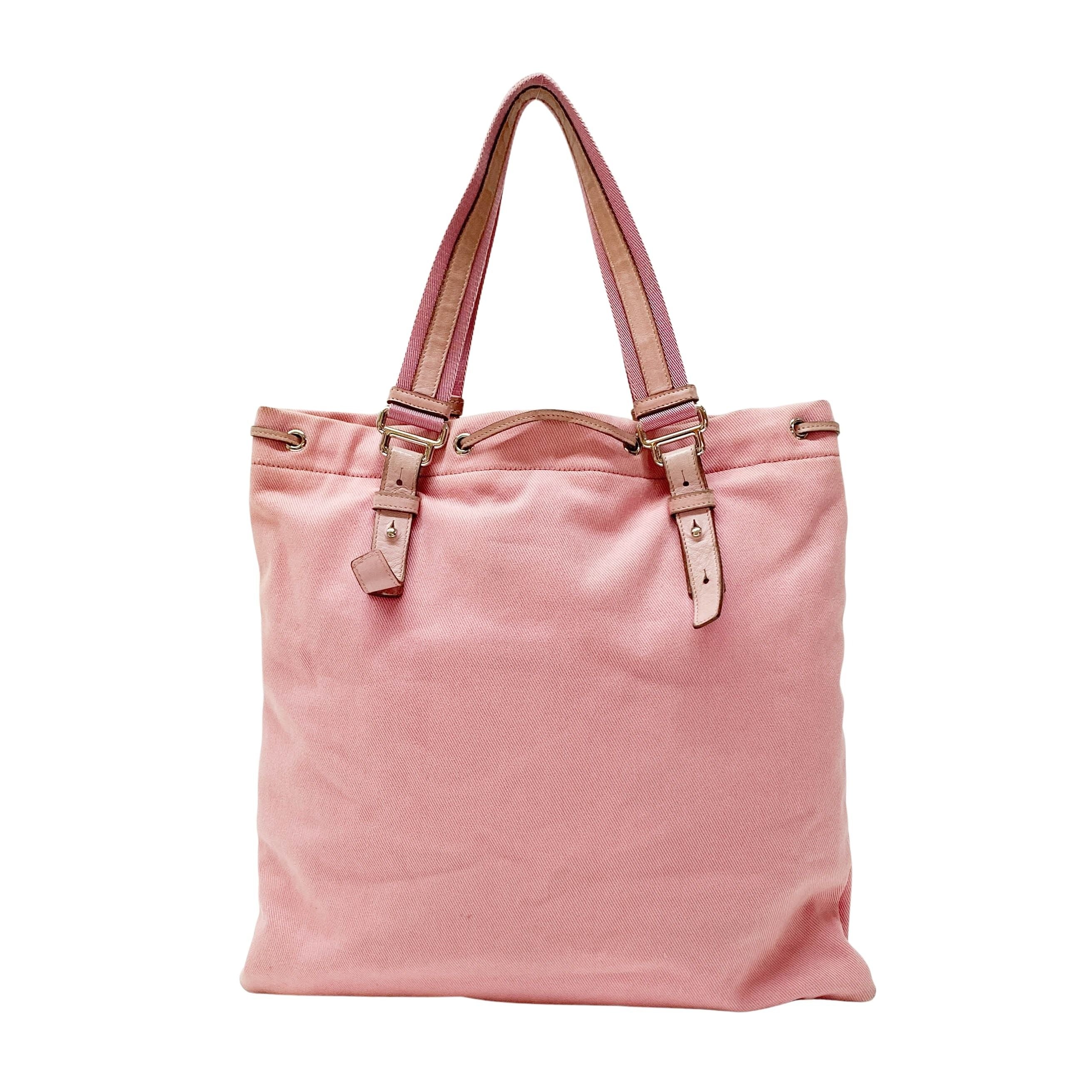 Pink Cotton Tote Bag