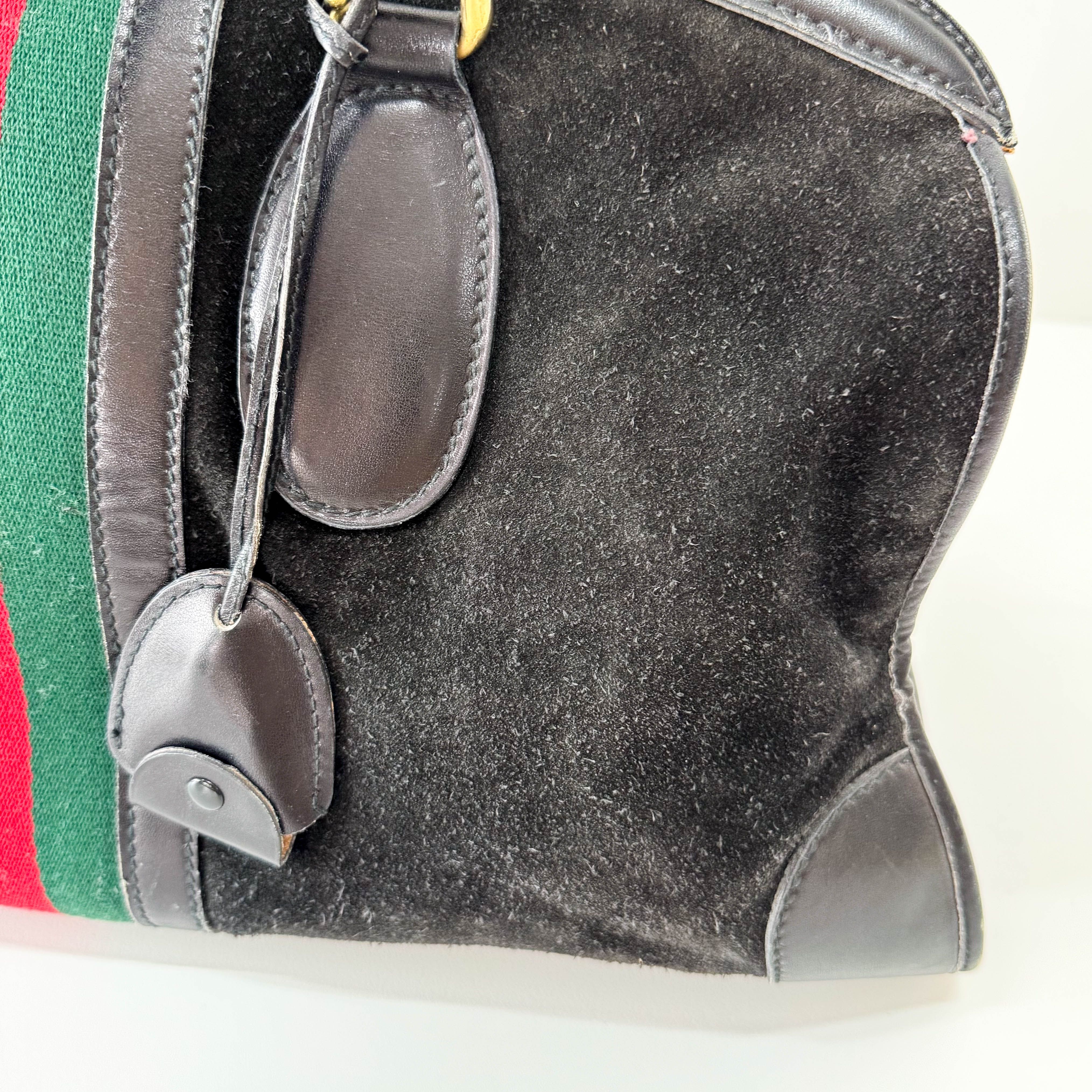 Sherry Black Suede Boston Bag