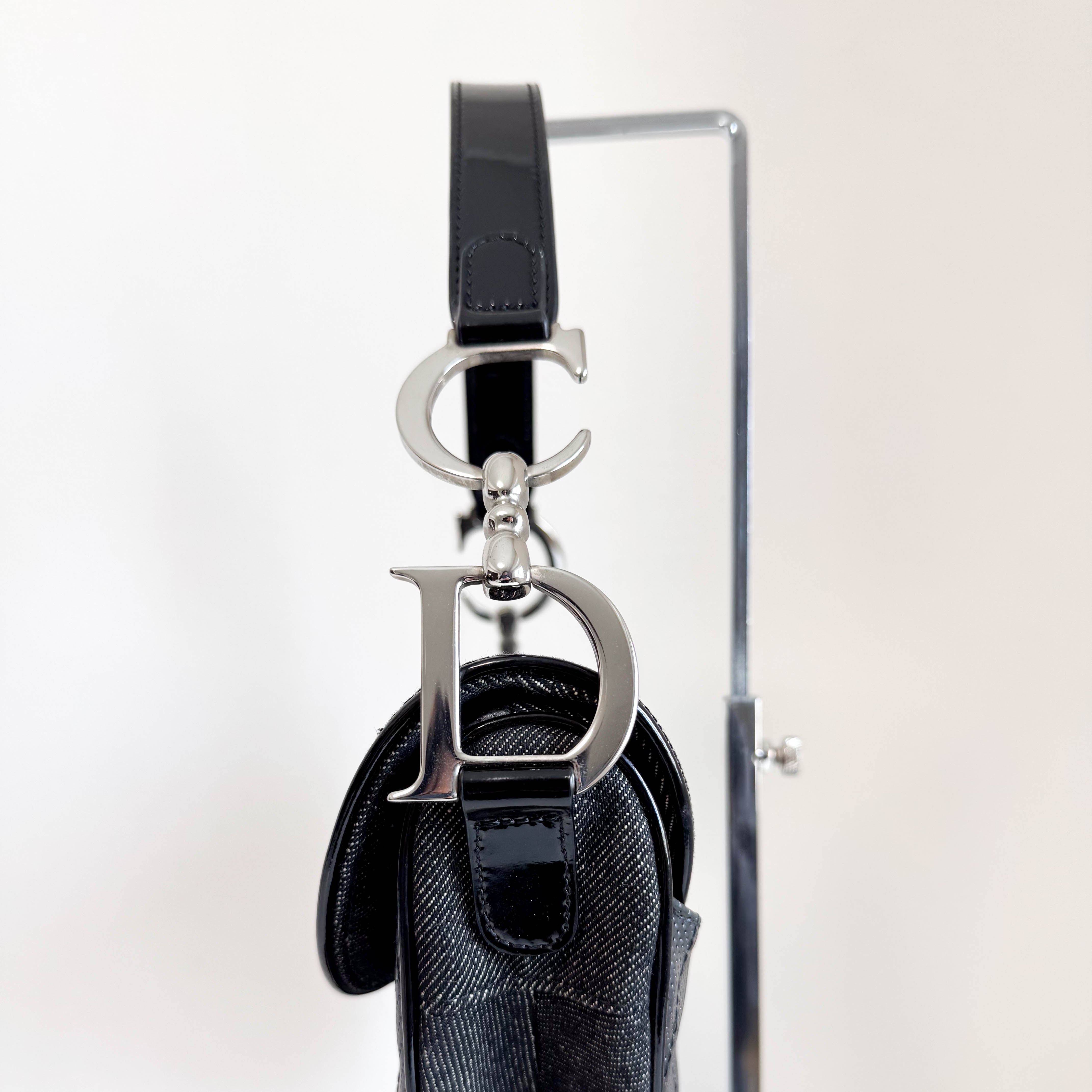 Cadillac Saddle Black Denim Shoulder Bag 2001