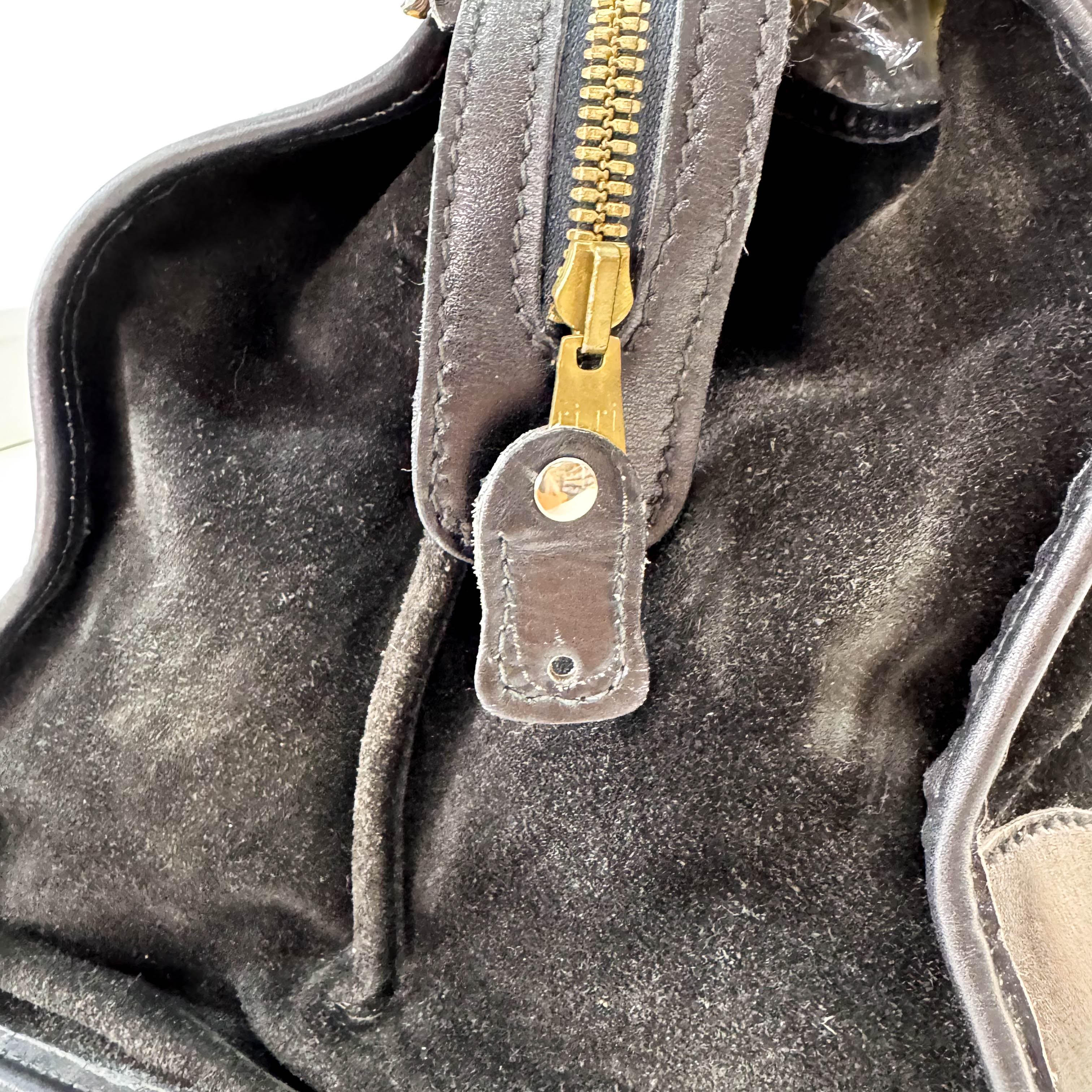 Sherry Black Suede Boston Bag