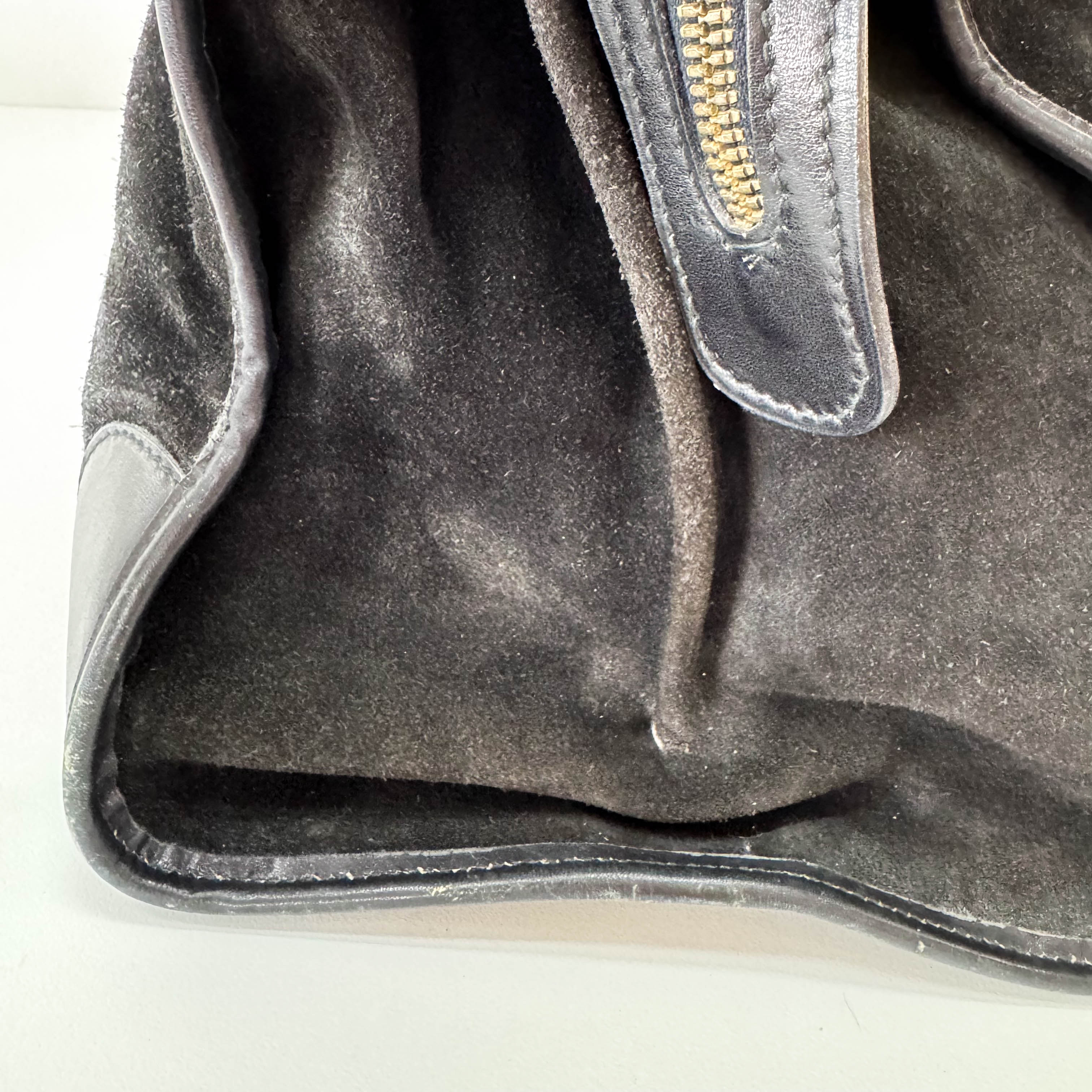 Sherry Black Suede Boston Bag