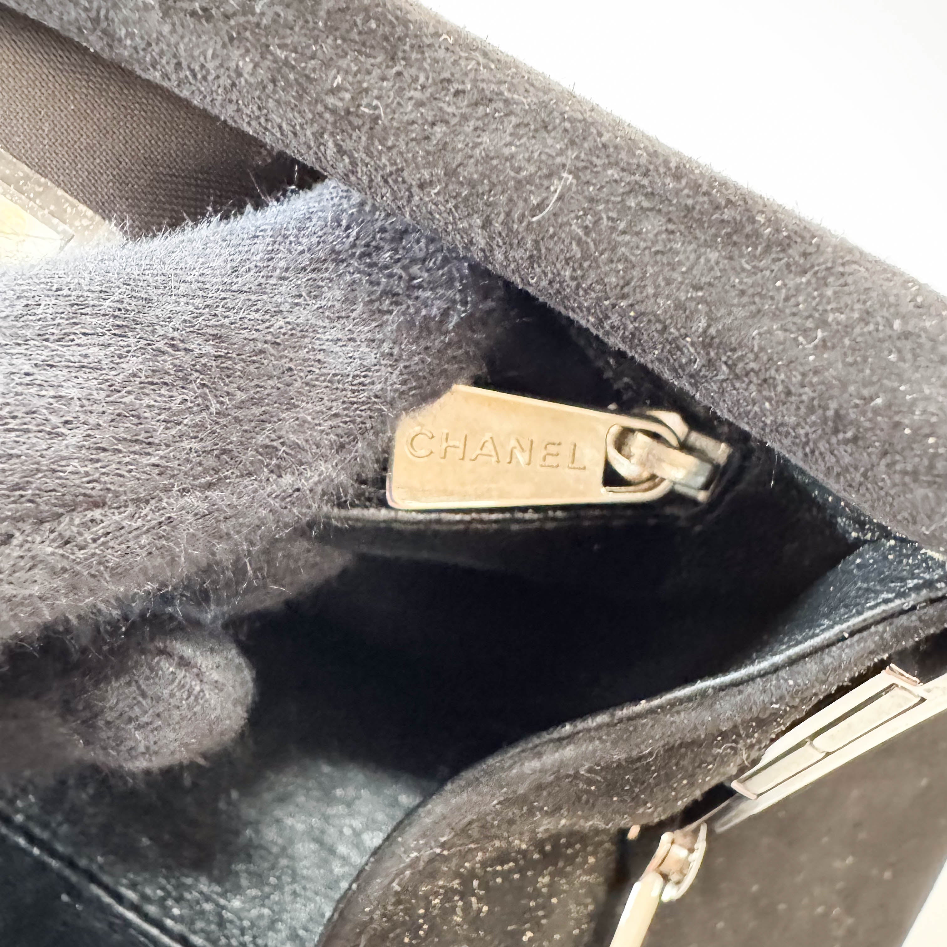 Black Suede Silver Metal Top Handle Bag