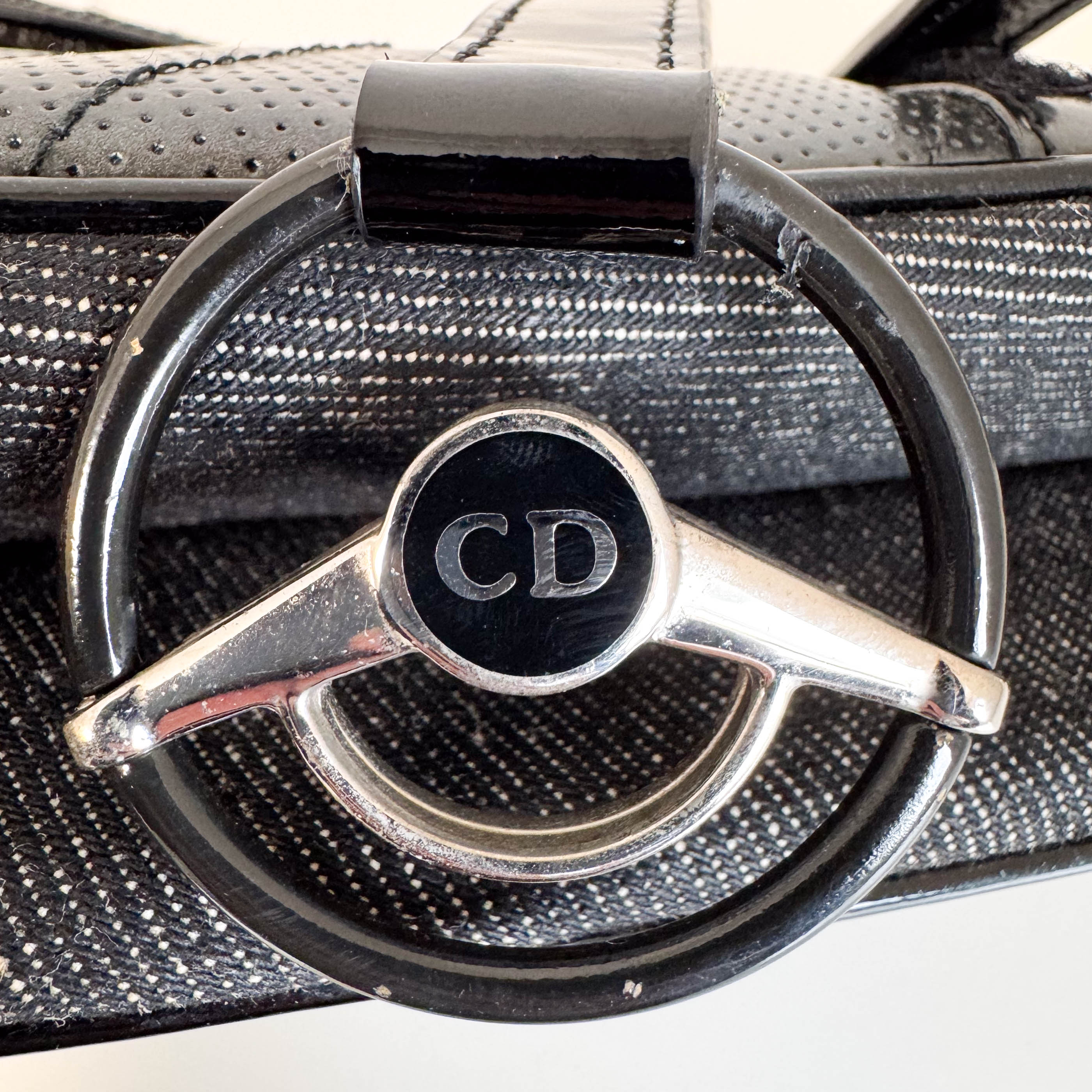 Cadillac Saddle Black Denim Shoulder Bag 2001
