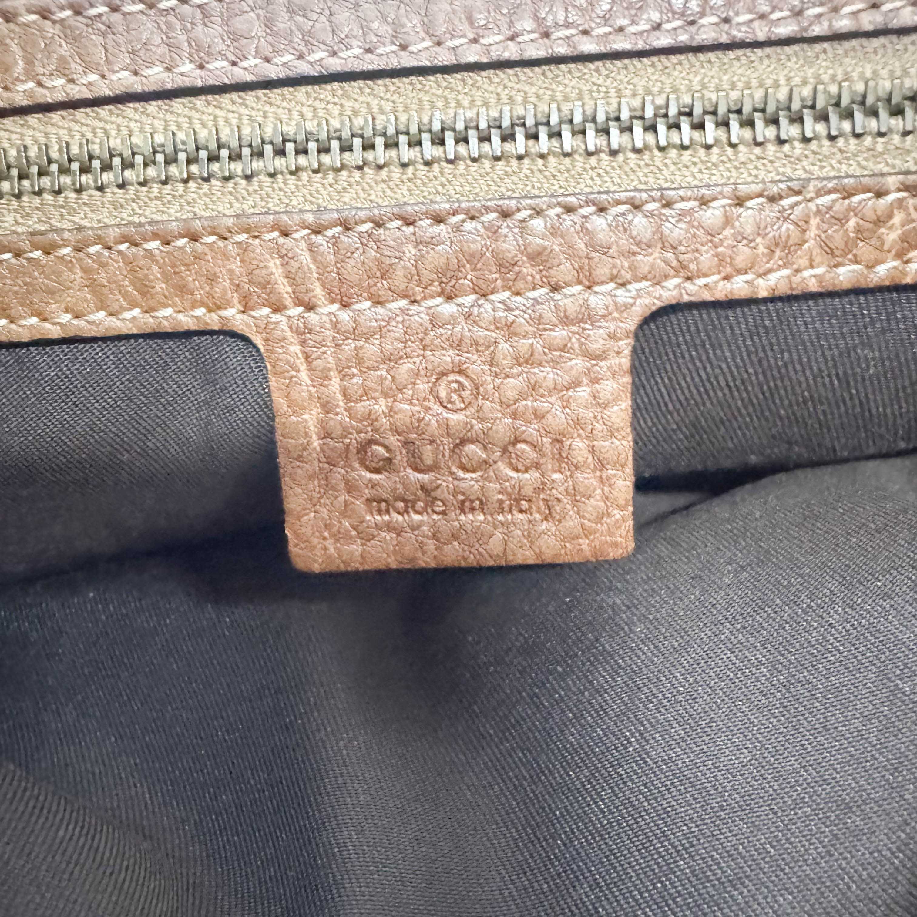 Horsebit Brown Leather Shoulder Bag