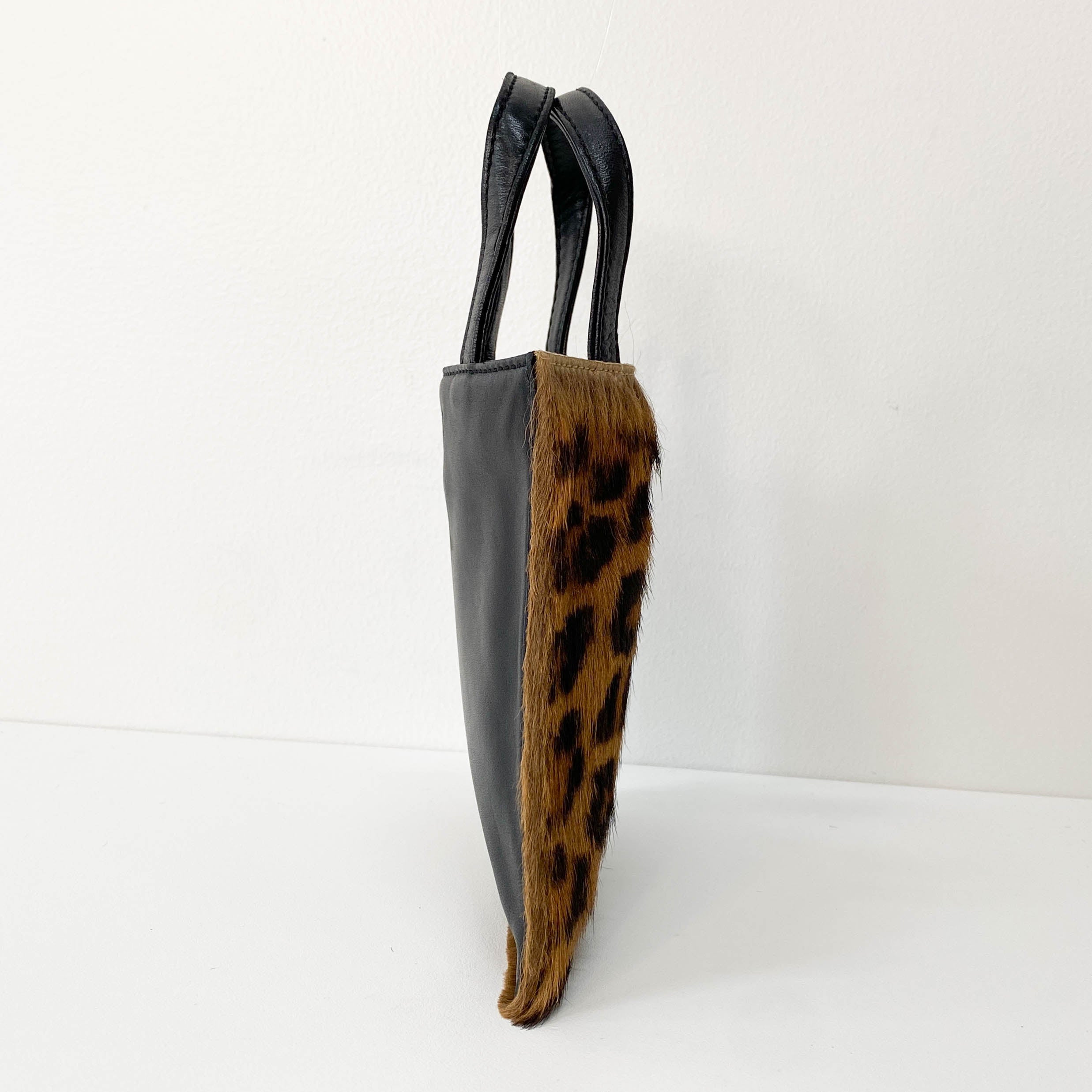 Pony Hair/Leather Black Handle Bag