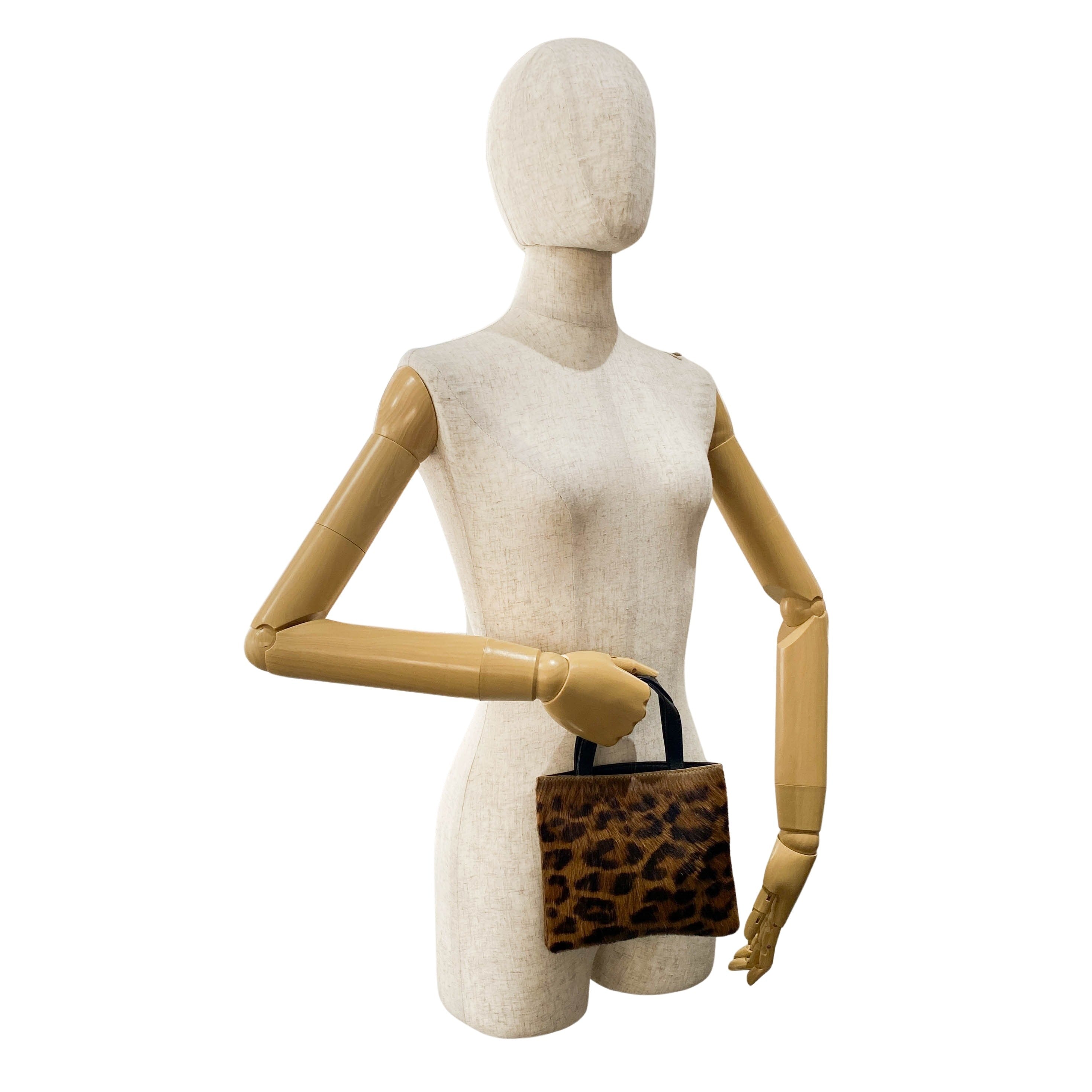 Pony Hair/Leather Black Handle Bag