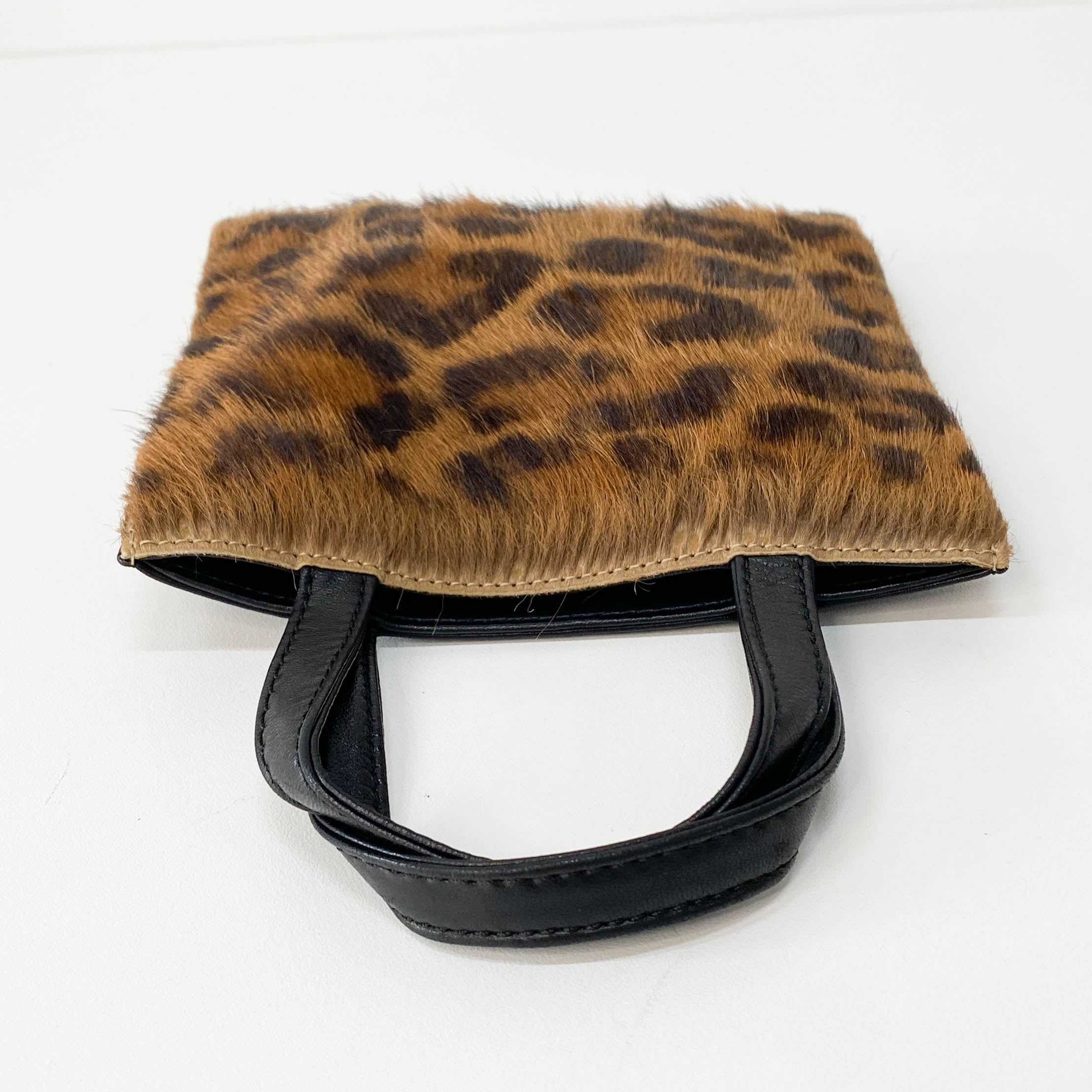 Pony Hair/Leather Black Handle Bag