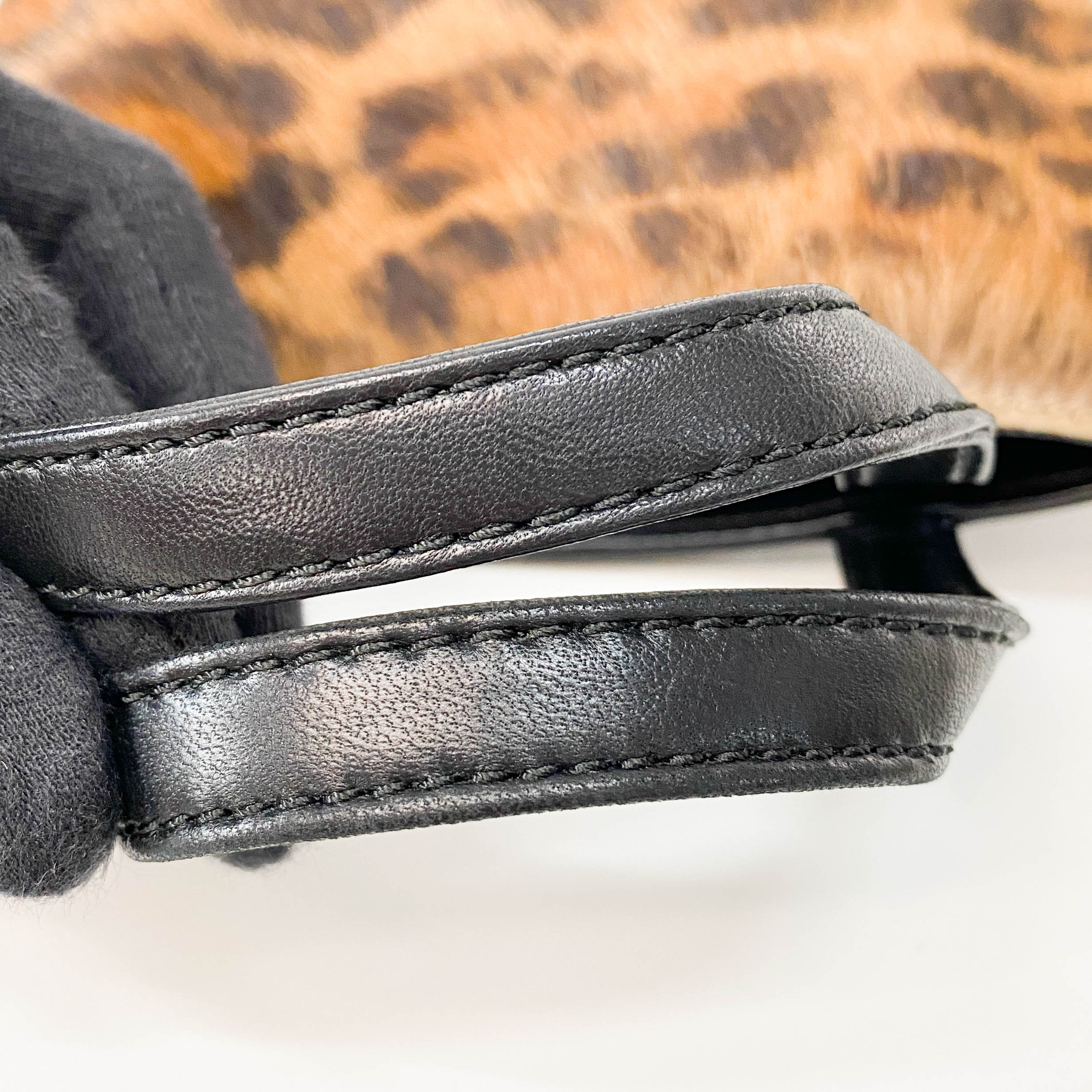 Pony Hair/Leather Black Handle Bag