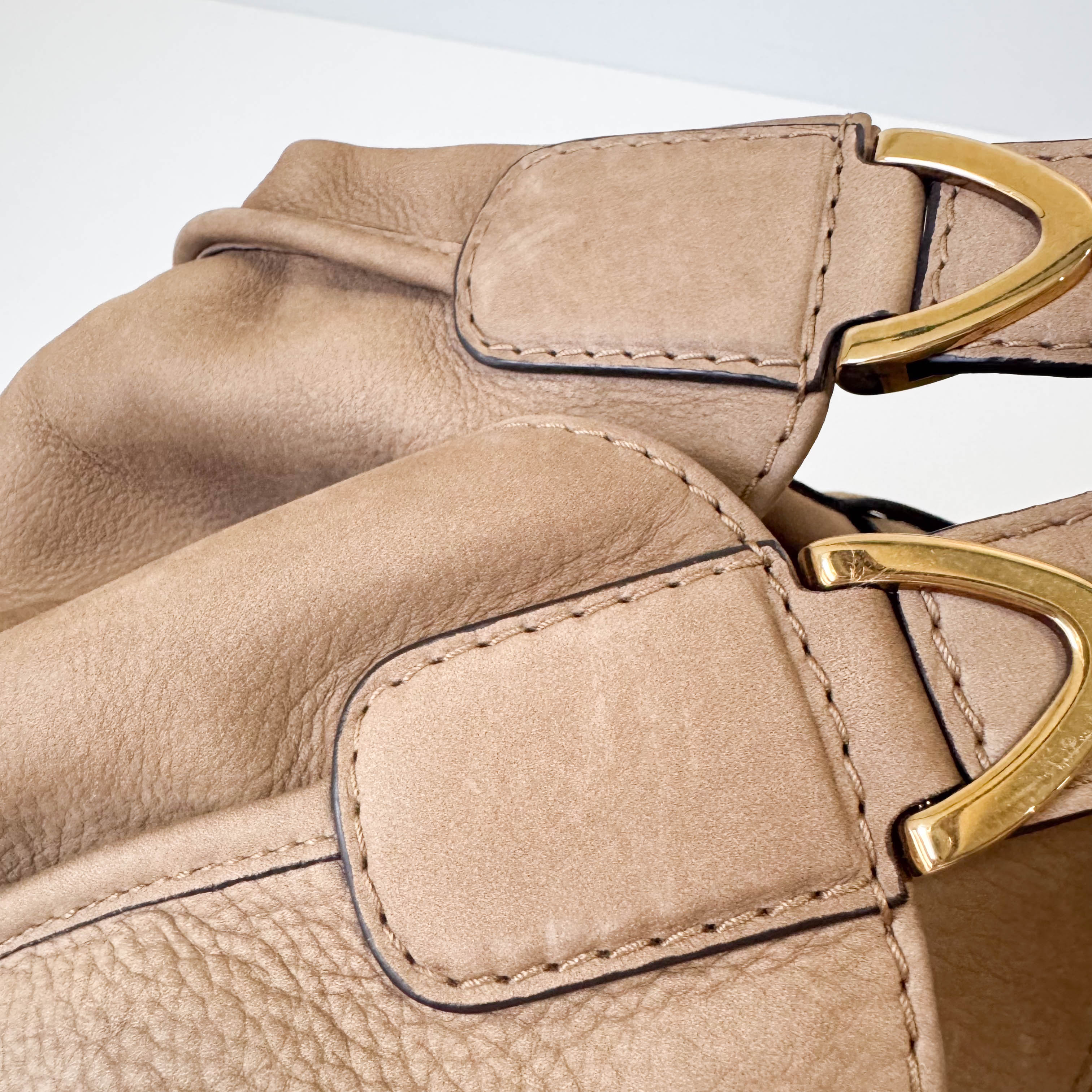 Stirrup Brown Nubuck Leather Shoulder Bag