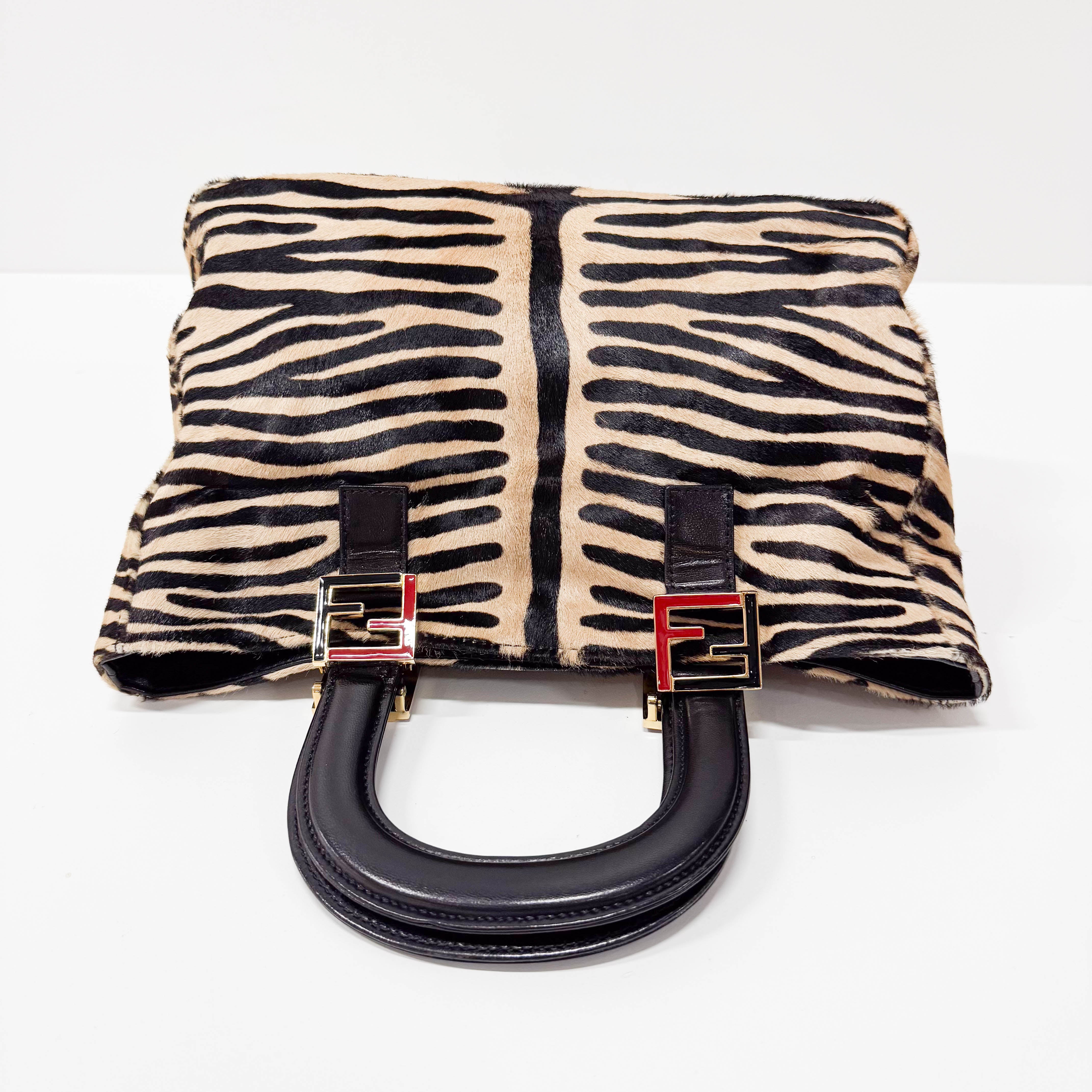 Yellow Zebra Print Pony Hair Handbag