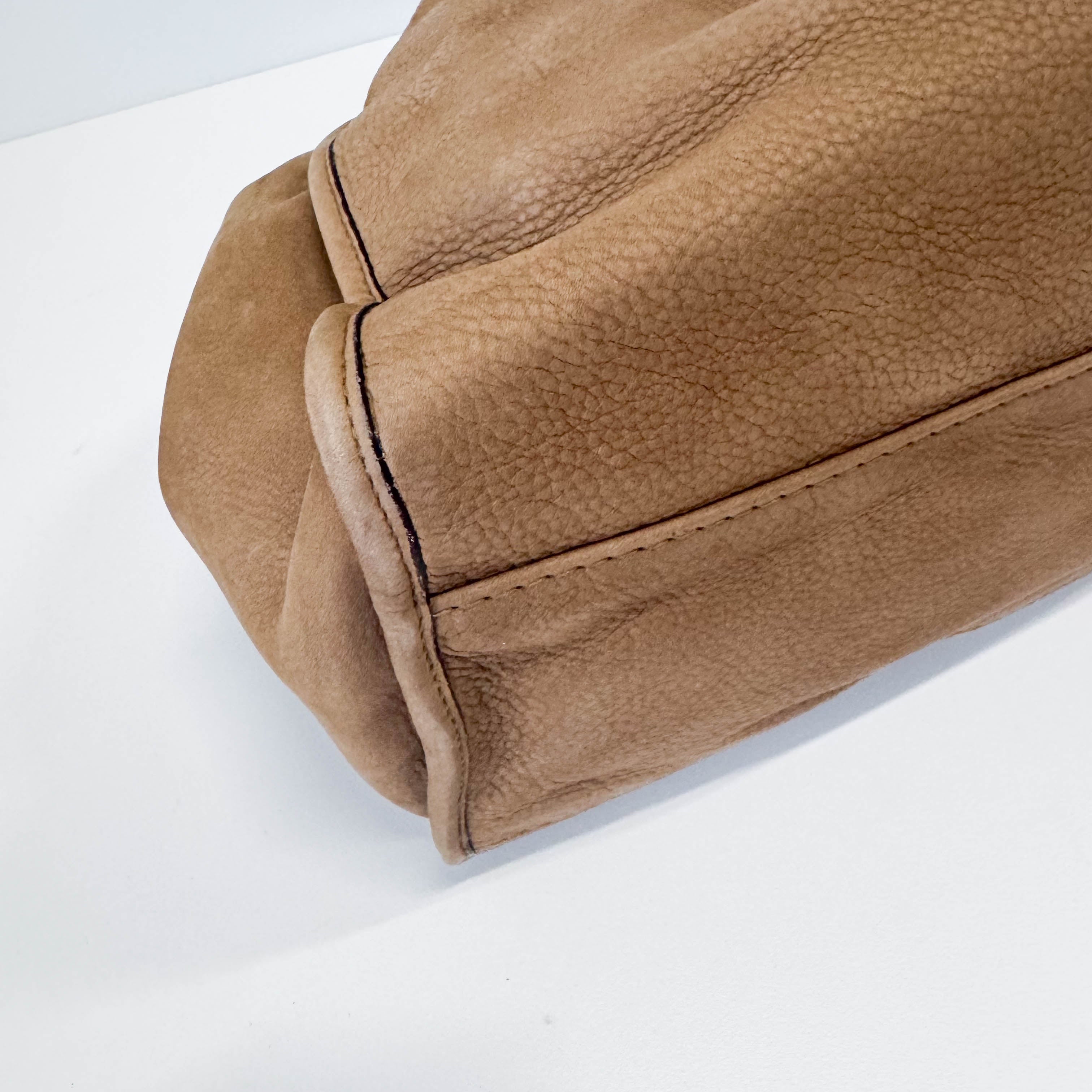 Stirrup Brown Nubuck Leather Shoulder Bag