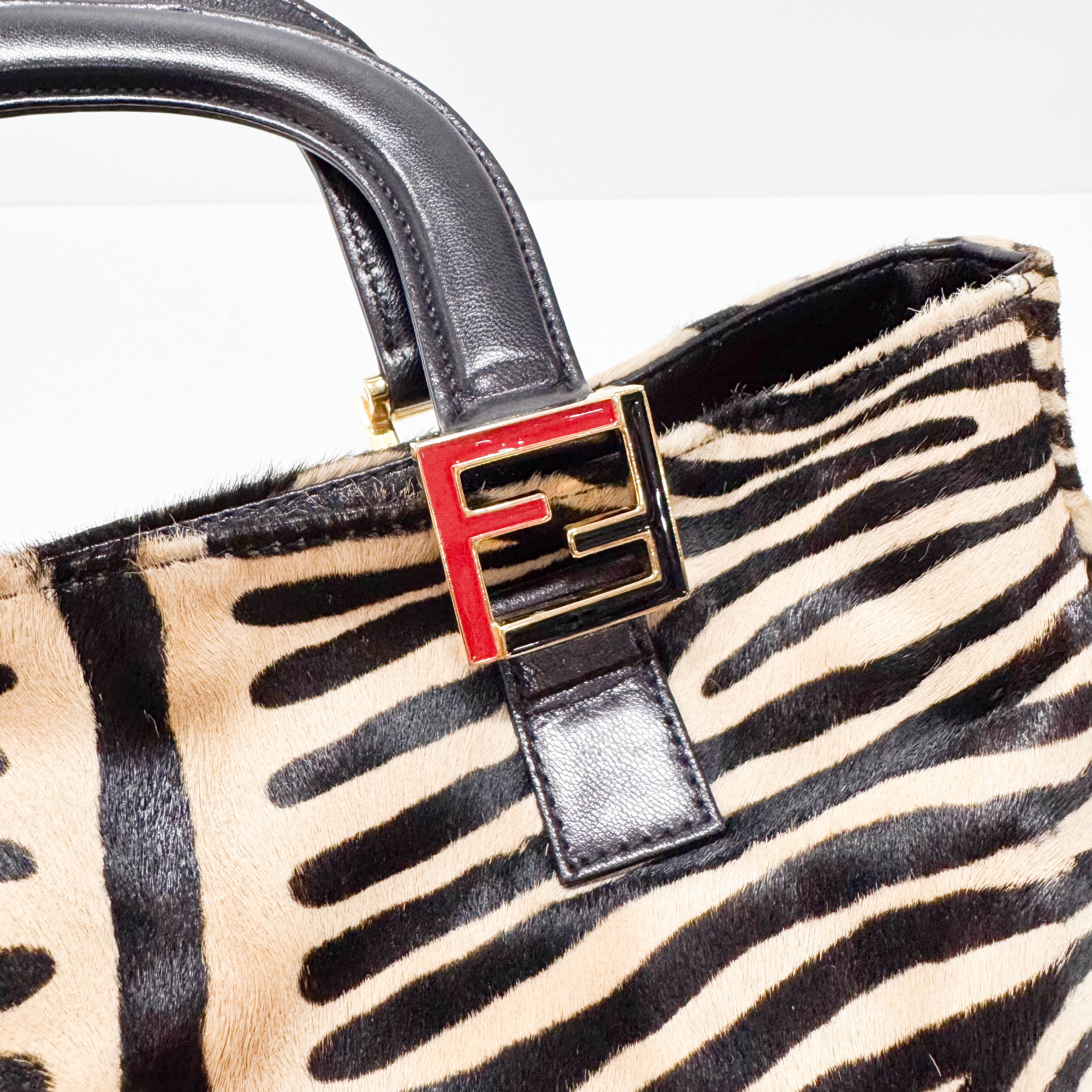Yellow Zebra Print Pony Hair Handbag