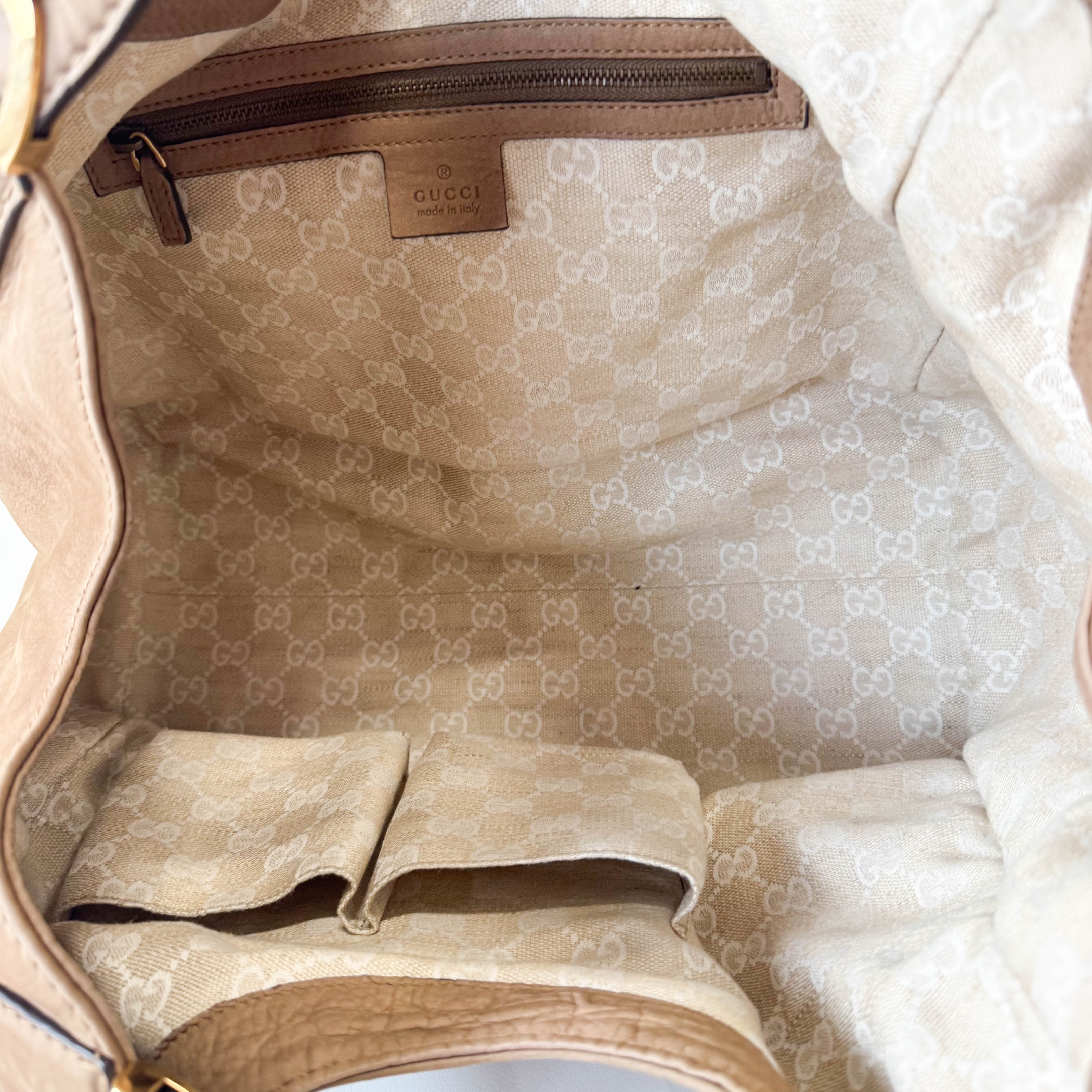 Stirrup Brown Nubuck Leather Shoulder Bag