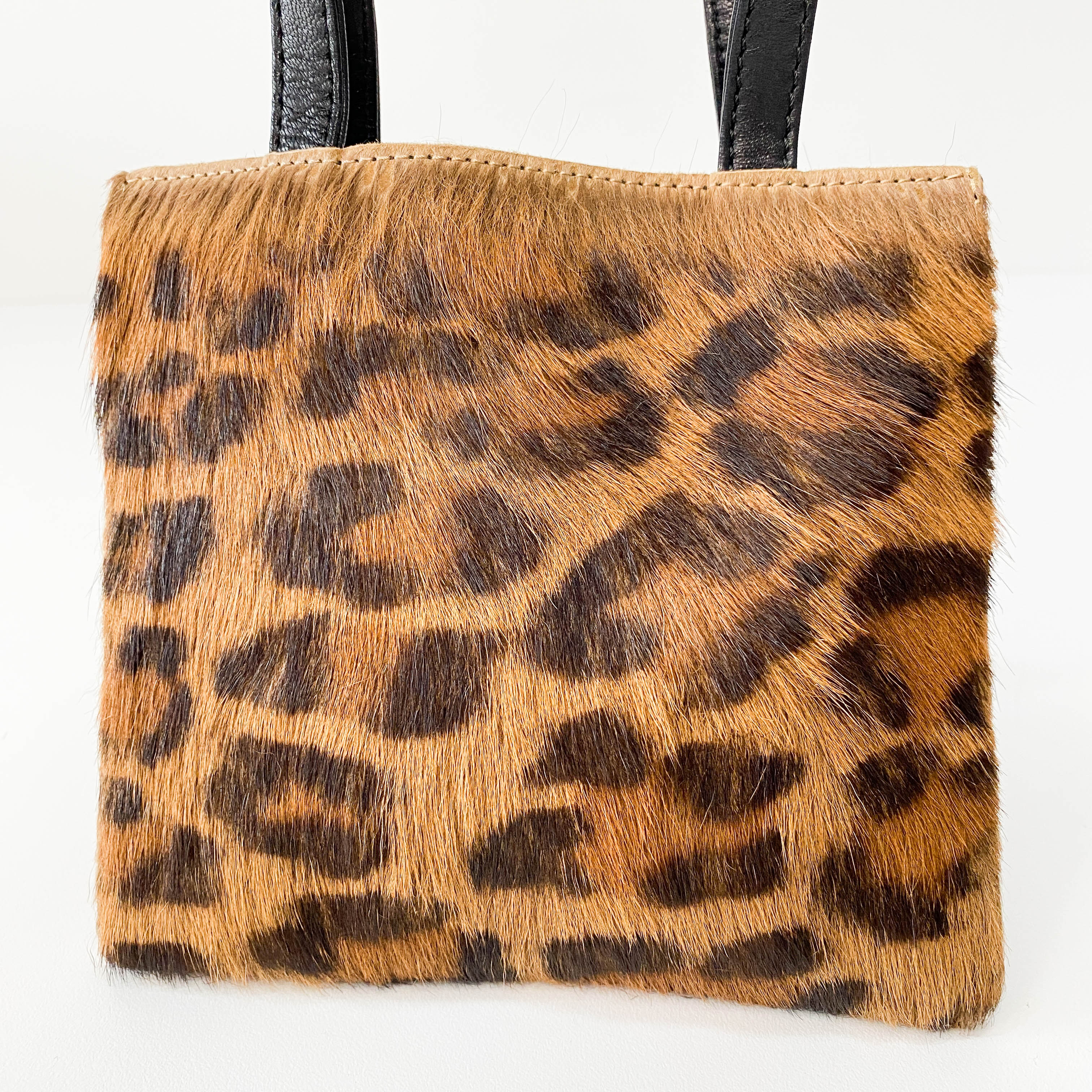 Pony Hair/Leather Black Handle Bag