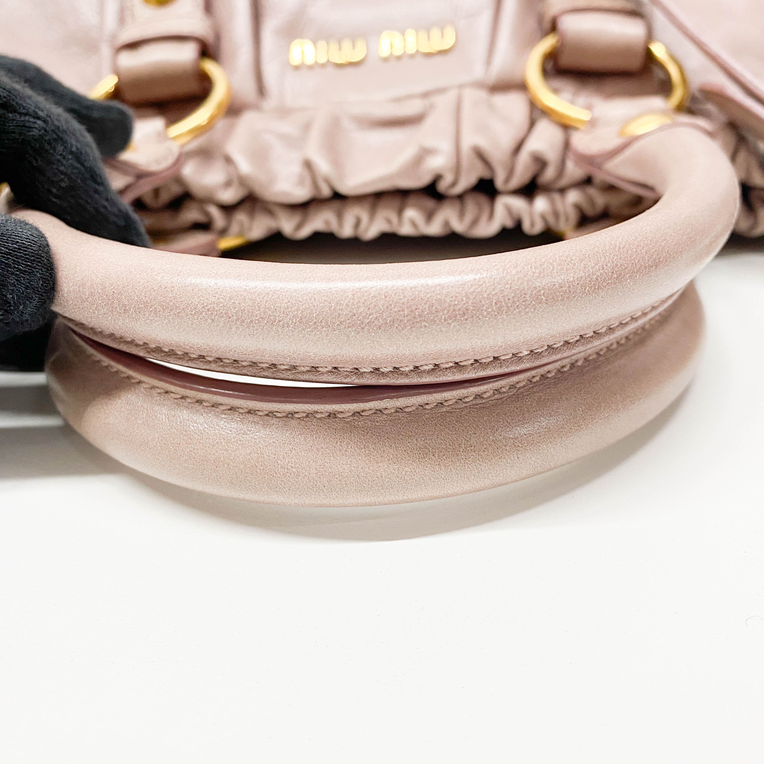 Vitello Bauletto Lavender Calfskin Leather Two Way Bag