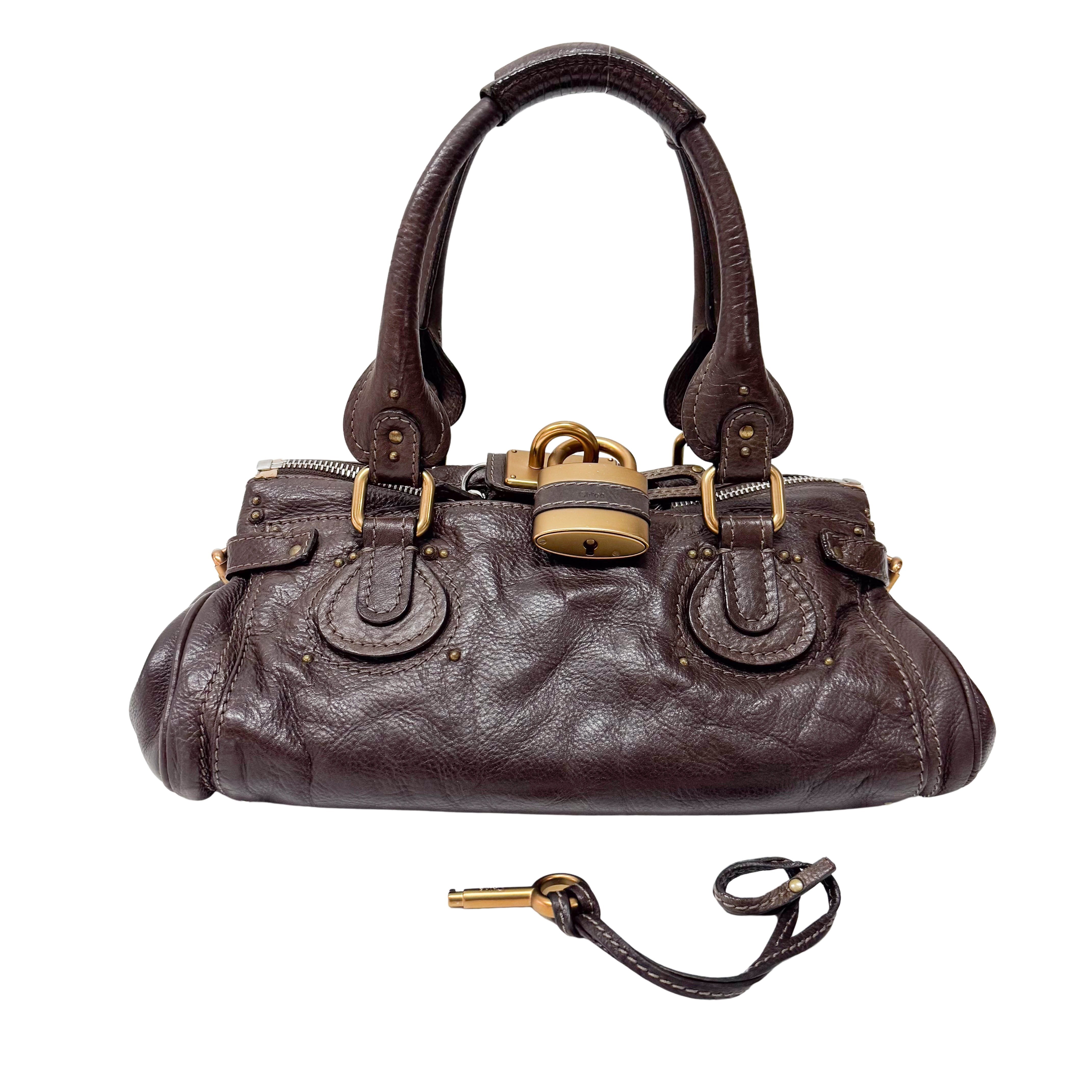 Paddington Brown Calfskin Leather Shoulder Bag