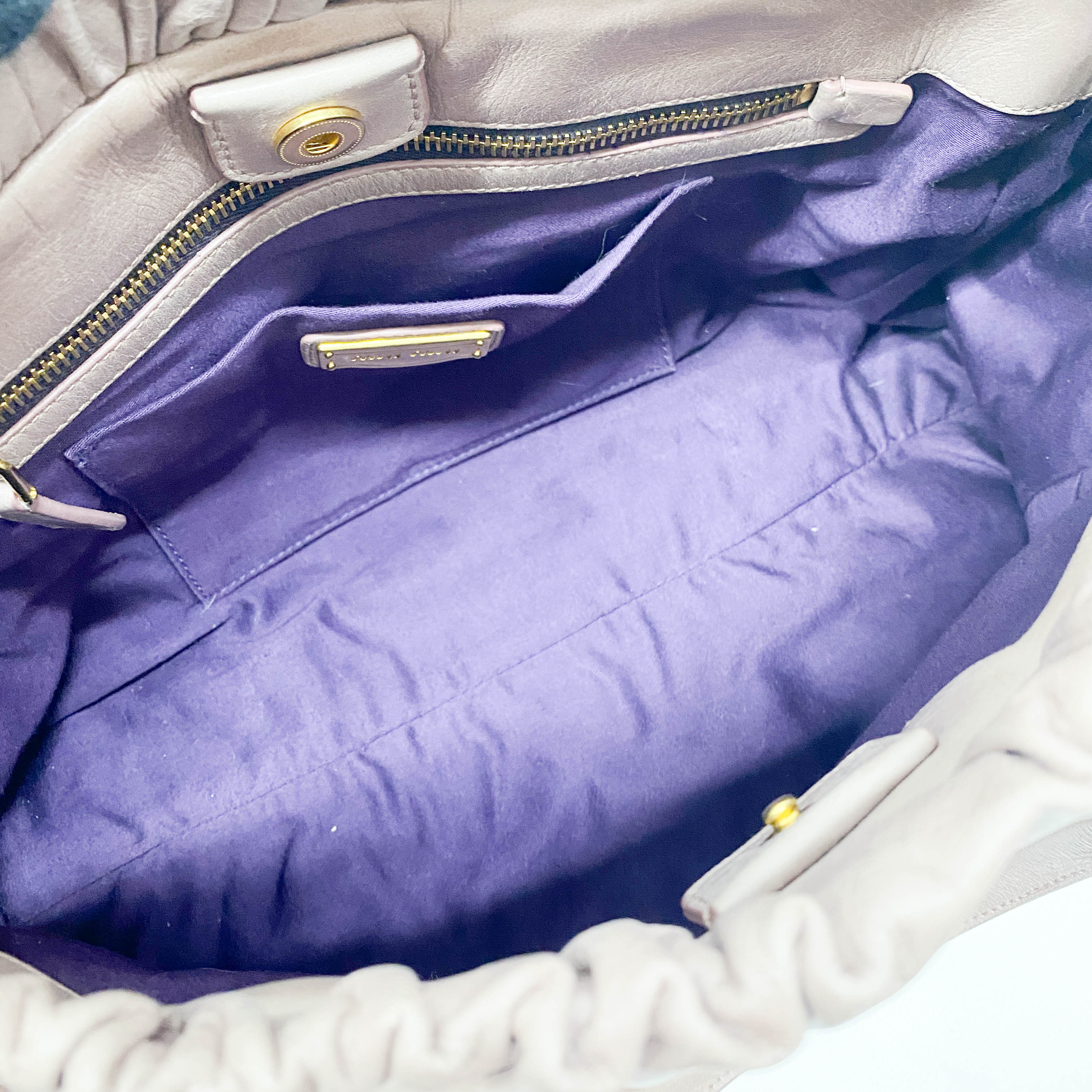 Vitello Bauletto Lavender Calfskin Leather Two Way Bag