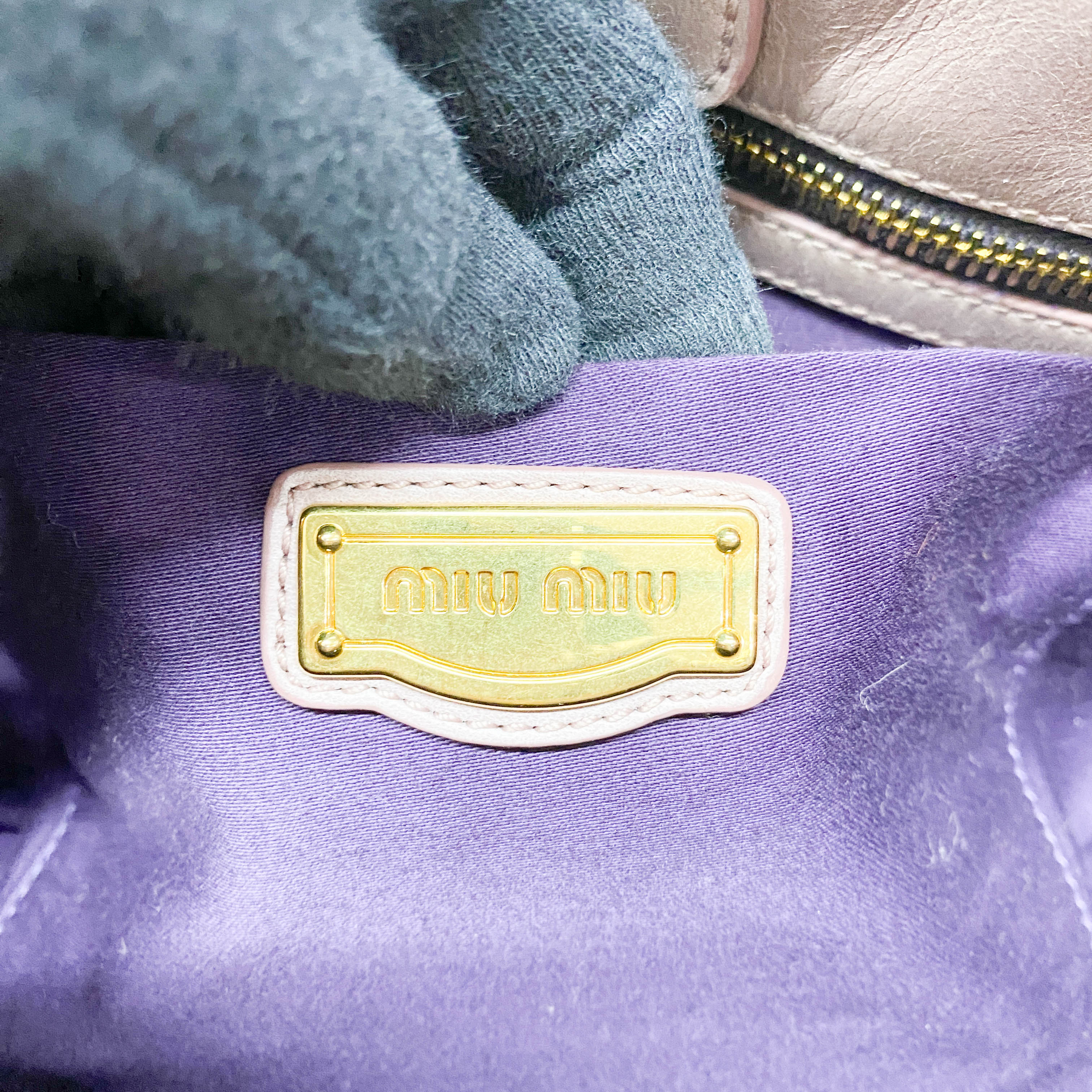 Vitello Bauletto Lavender Calfskin Leather Two Way Bag