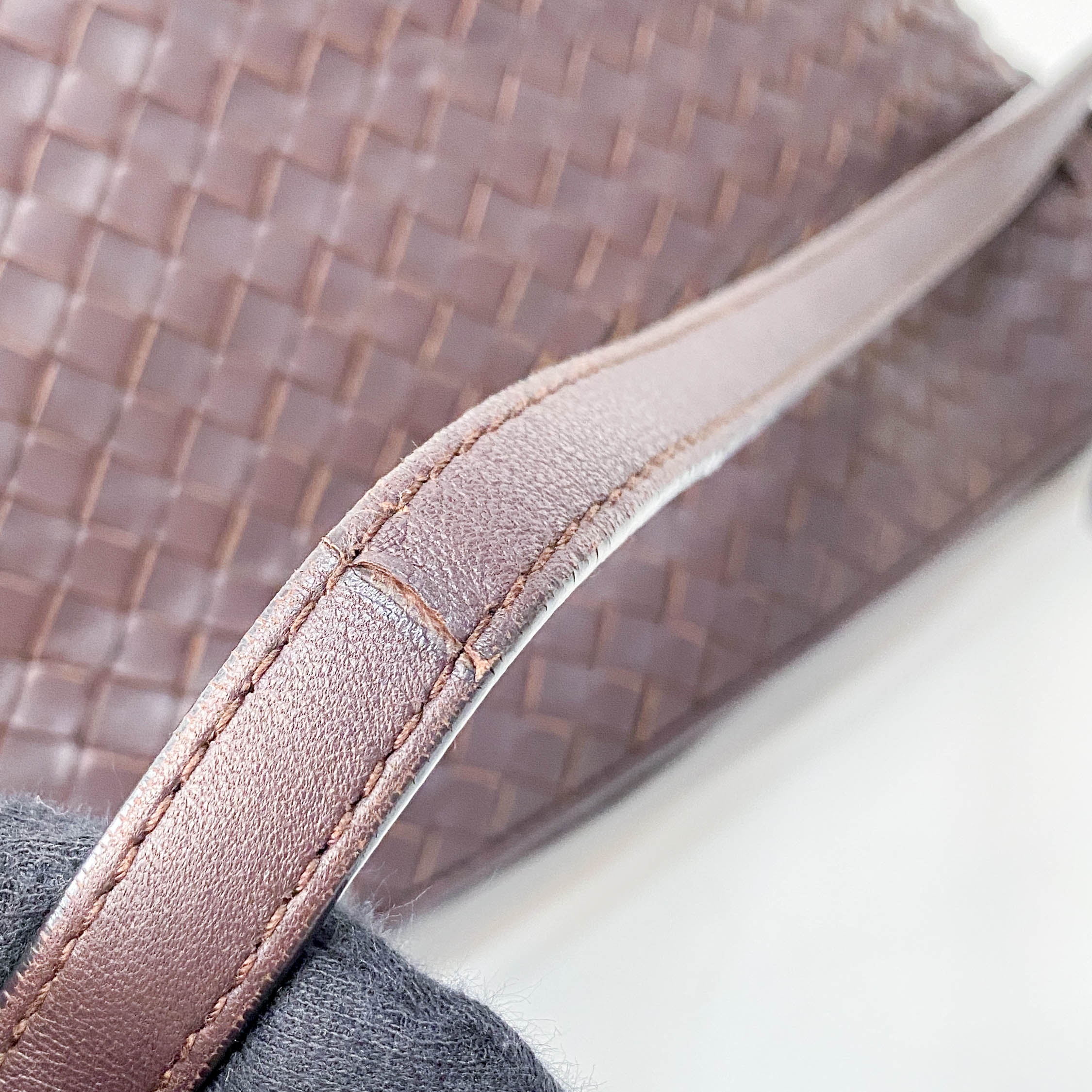 Brown Intrecciato Shoulder Bag