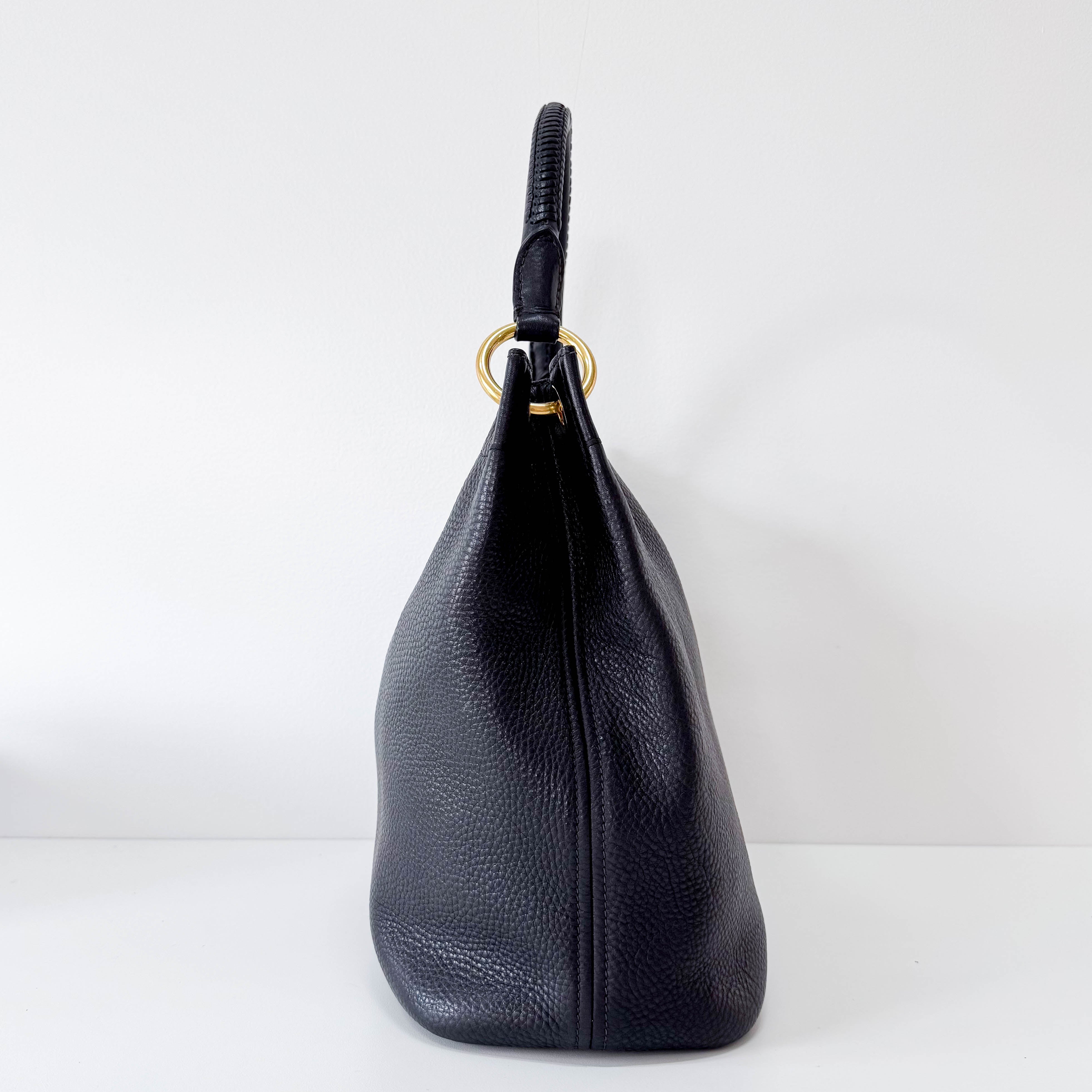 Black Leather Shoulder Bag