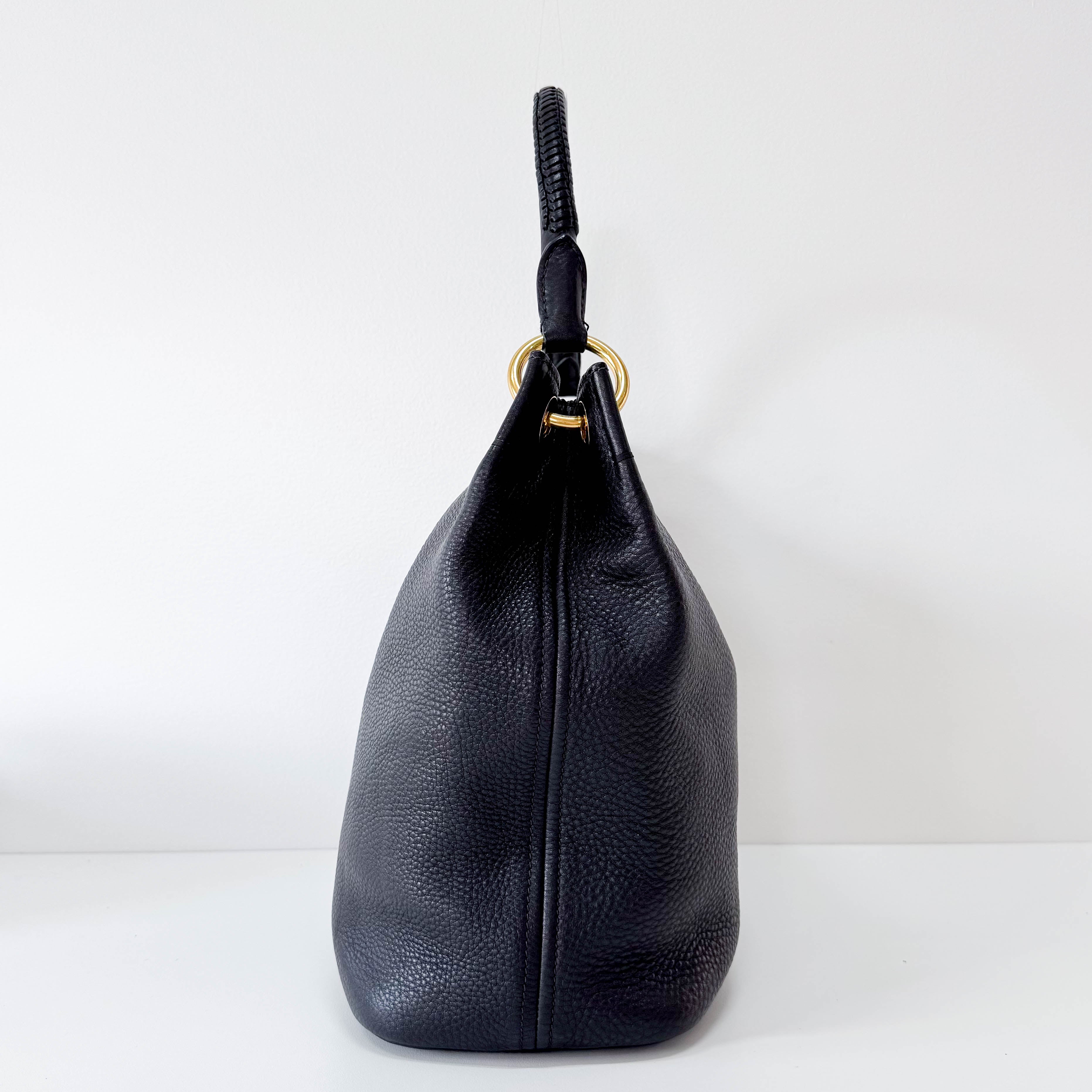 Black Leather Shoulder Bag