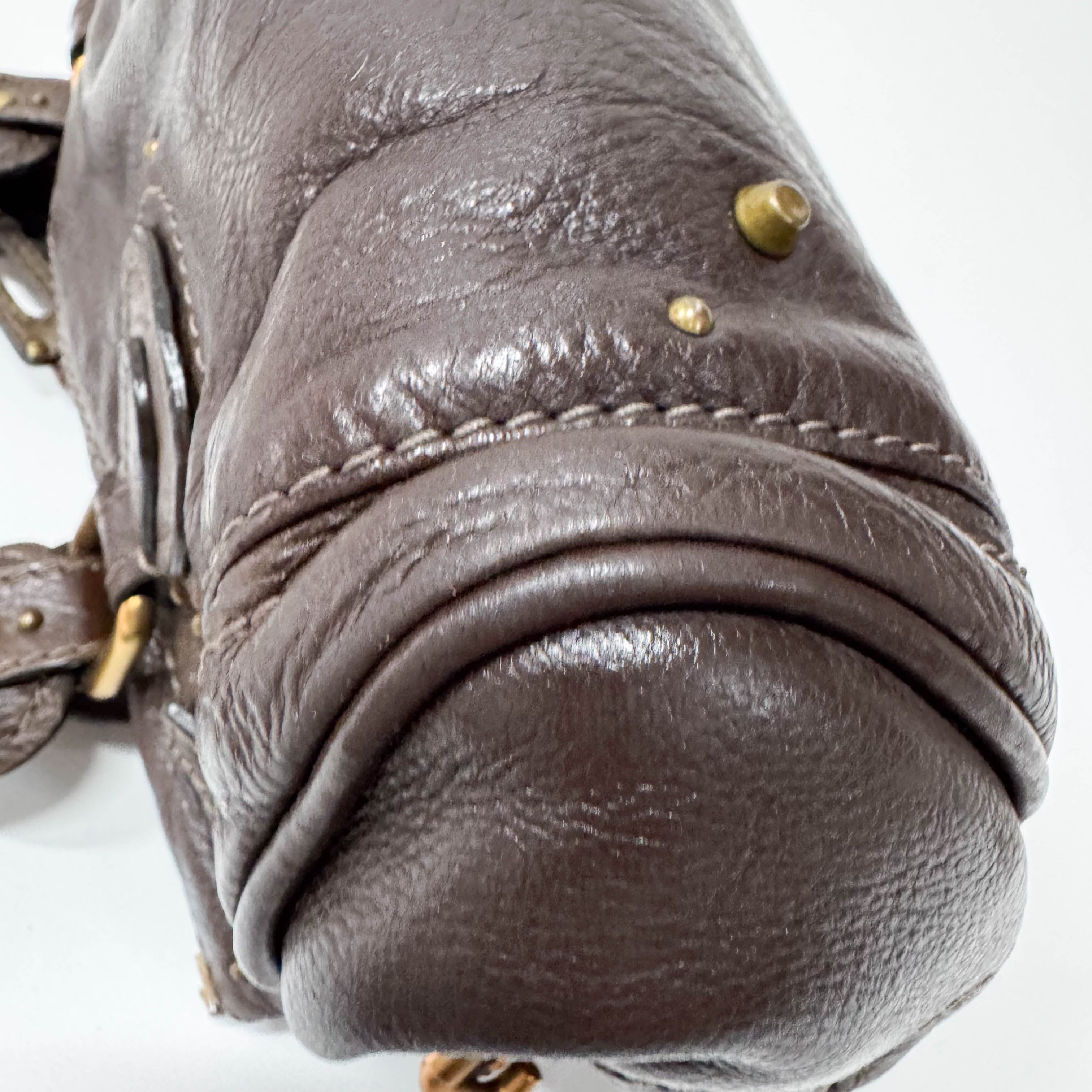 Paddington Brown Calfskin Leather Shoulder Bag