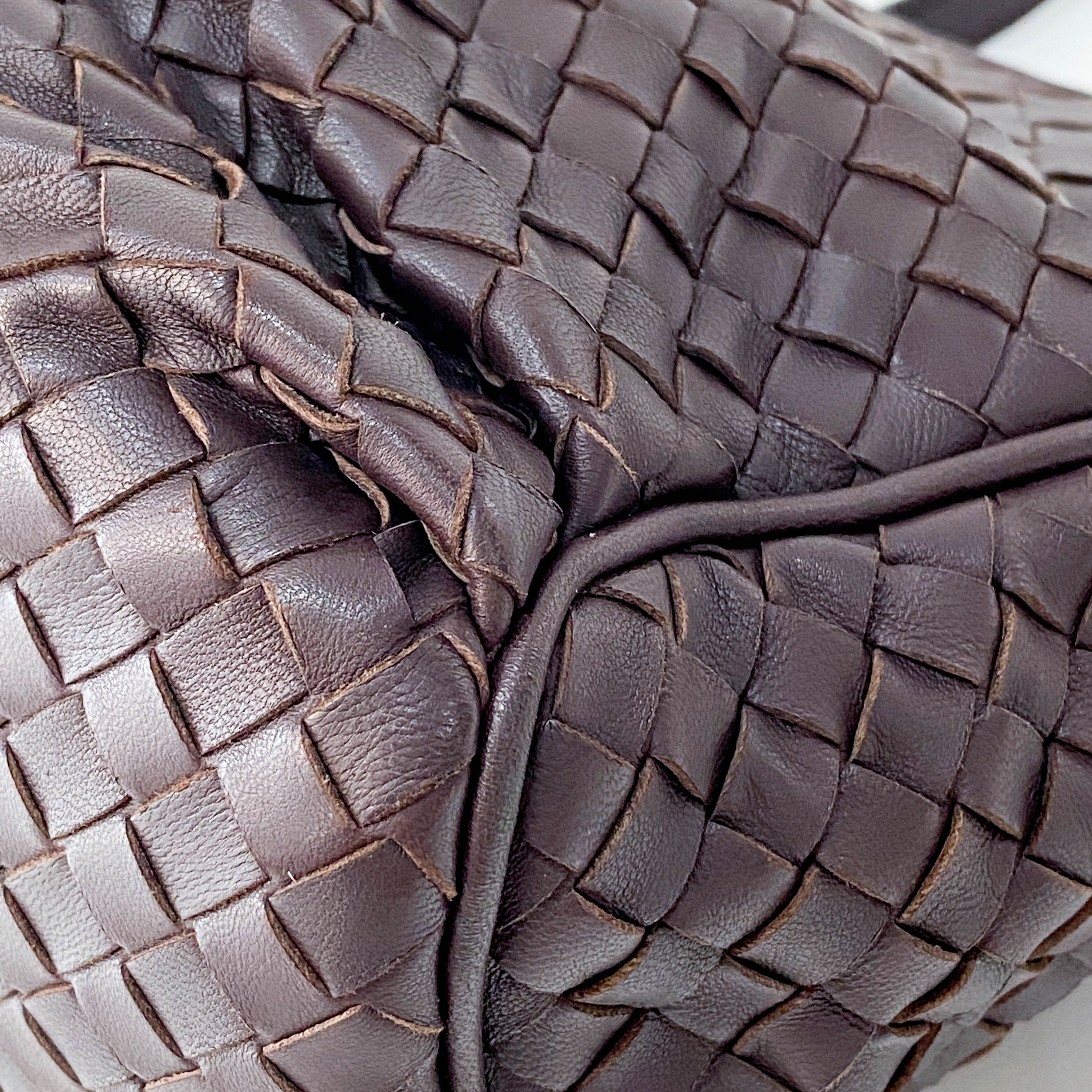 Brown Intrecciato Shoulder Bag