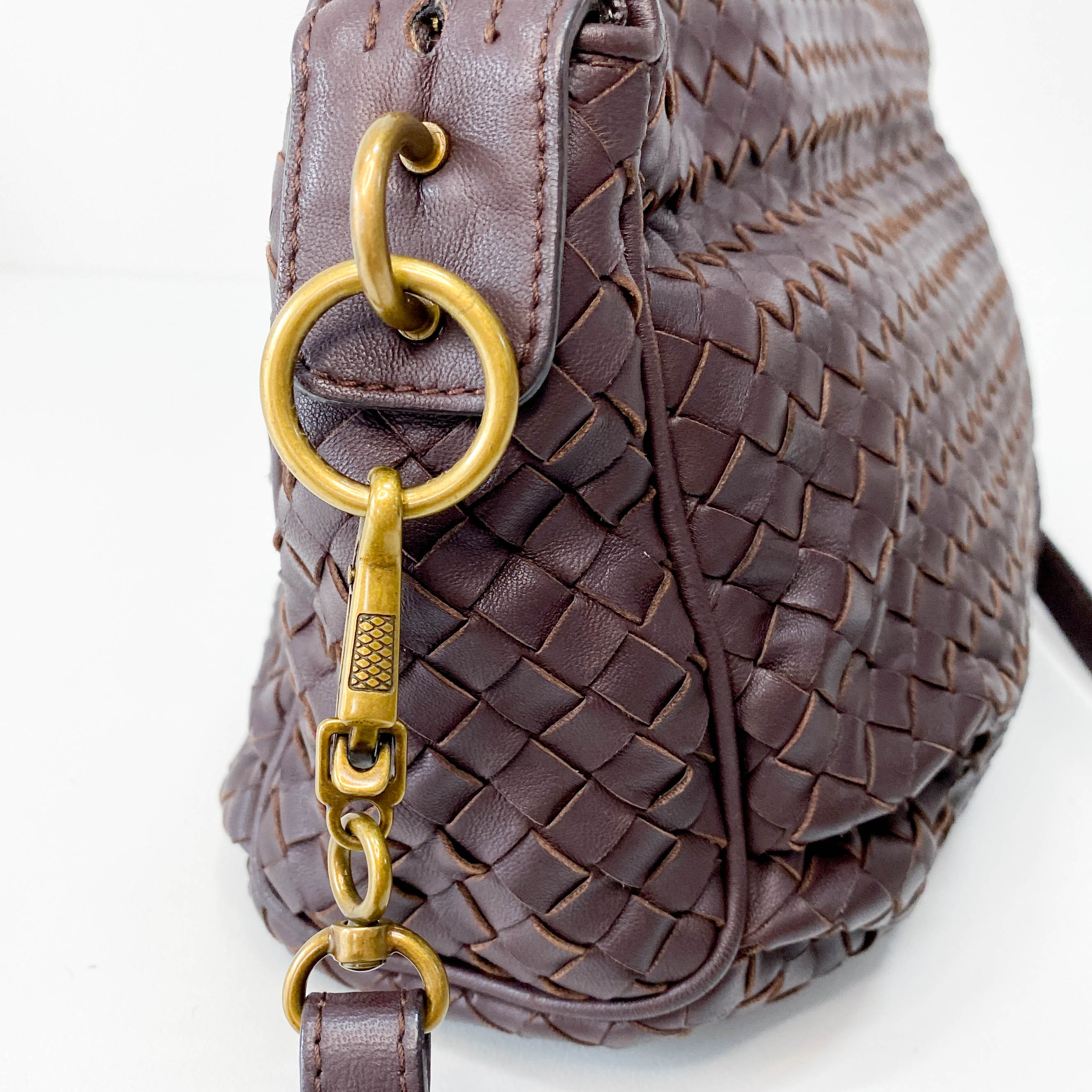 Brown Intrecciato Shoulder Bag