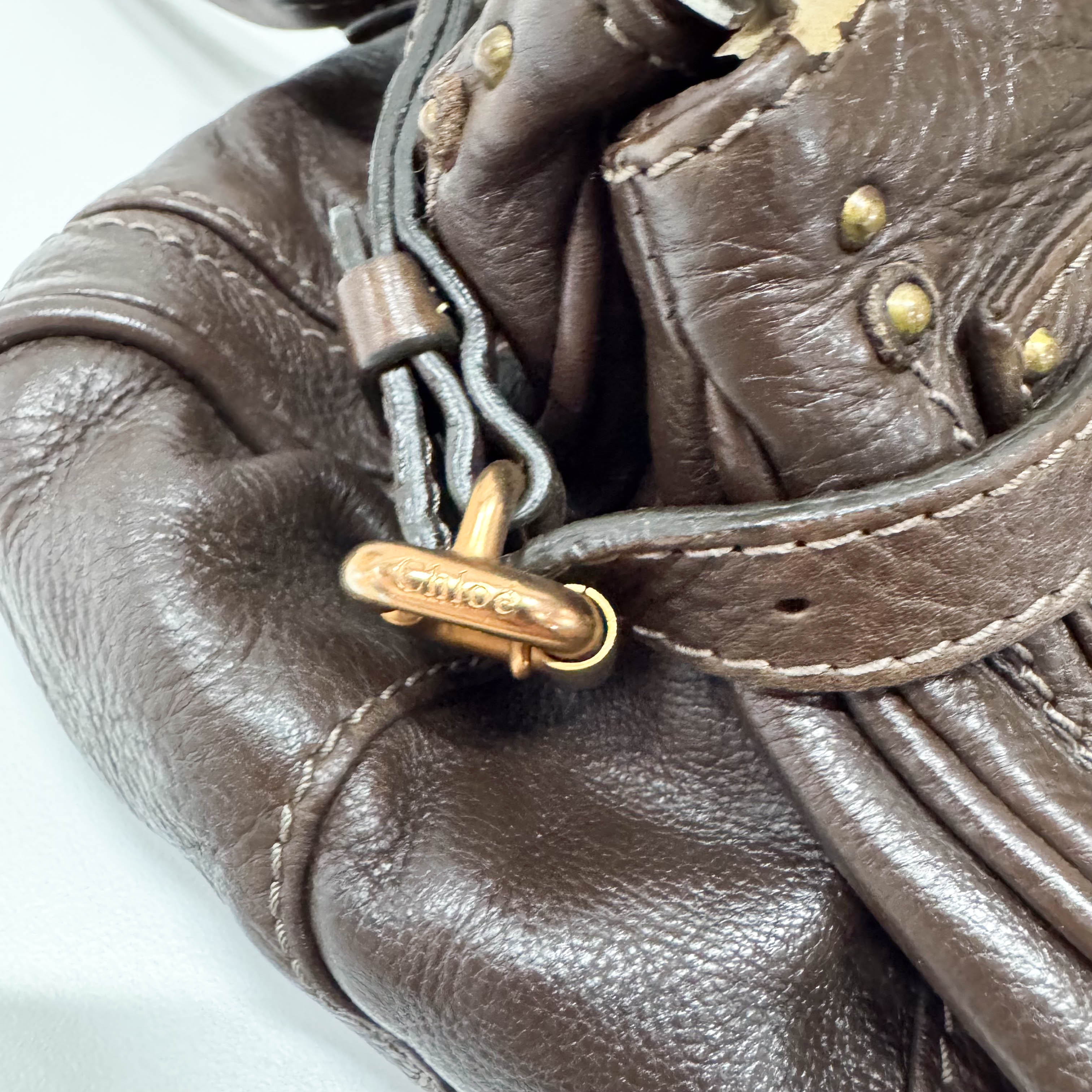 Paddington Brown Calfskin Leather Shoulder Bag